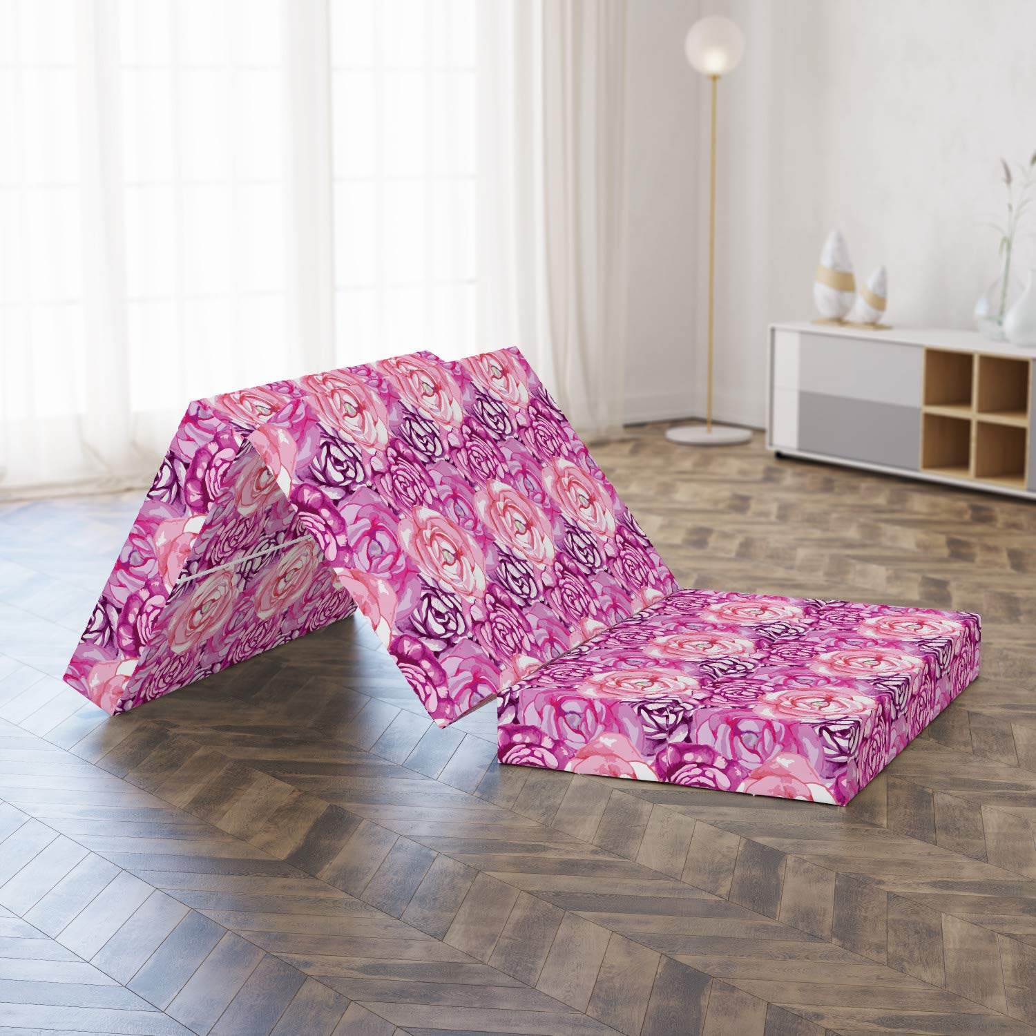 Ambesonne Floral Foldable Mattress - 74.8