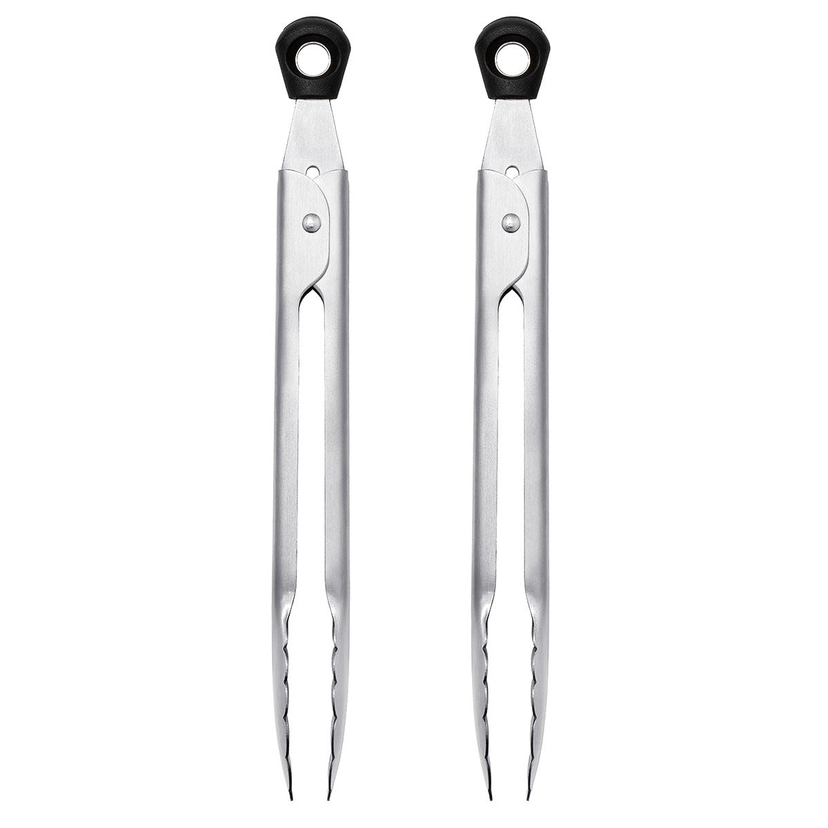 OXO Good Grips 12-Inch Stainless Steel Kitchen Tongs with Locking Mechanism - Perfect for Grilling, Serving, and Cooking - Non-Slip Grip for Safe Handling