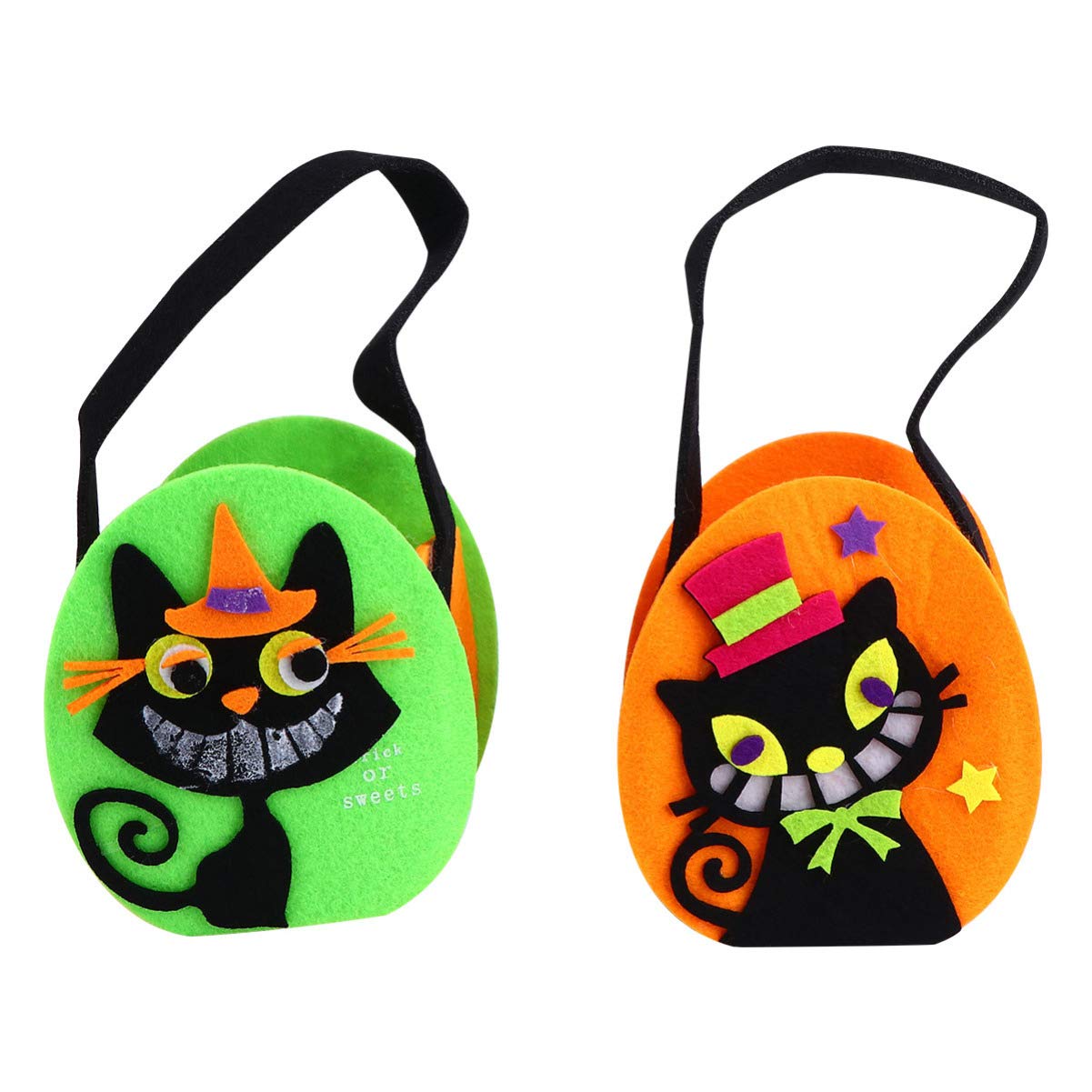 Amosfun 2-Pack Cute Halloween Candy Bags for Kids - Fashionable Portable Party Favors, Trick or Treat Pouches & Gift Bags for Children (Perfect for Halloween Parties, School Events & Candy Collection)