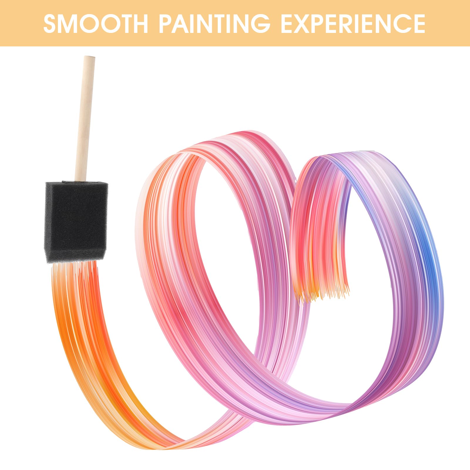 10 PCS Foam Paint Brushes Set - 4 Sizes Sponge Brushes with Wooden Handle for DIY Crafts, Wall Painting & Smooth Paint Application - Soft Paint Applicator for Artists, Kids & Home Decor Projects