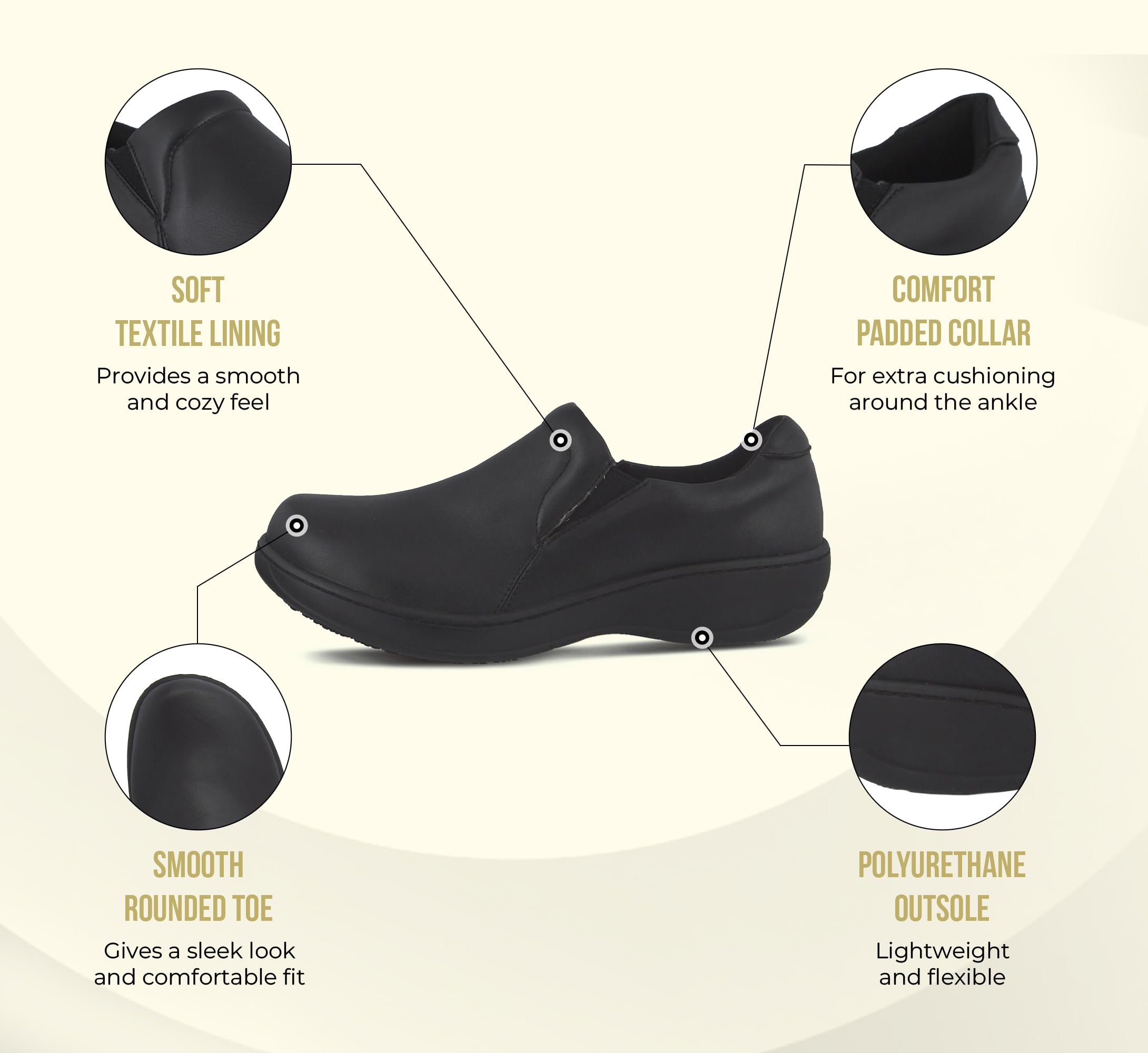 Spring Step Women's Woolin Comfortable Slip-Resistant Work Shoes - Non-Slip Safety Footwear for Nurses, Waitresses & Healthcare Professionals
