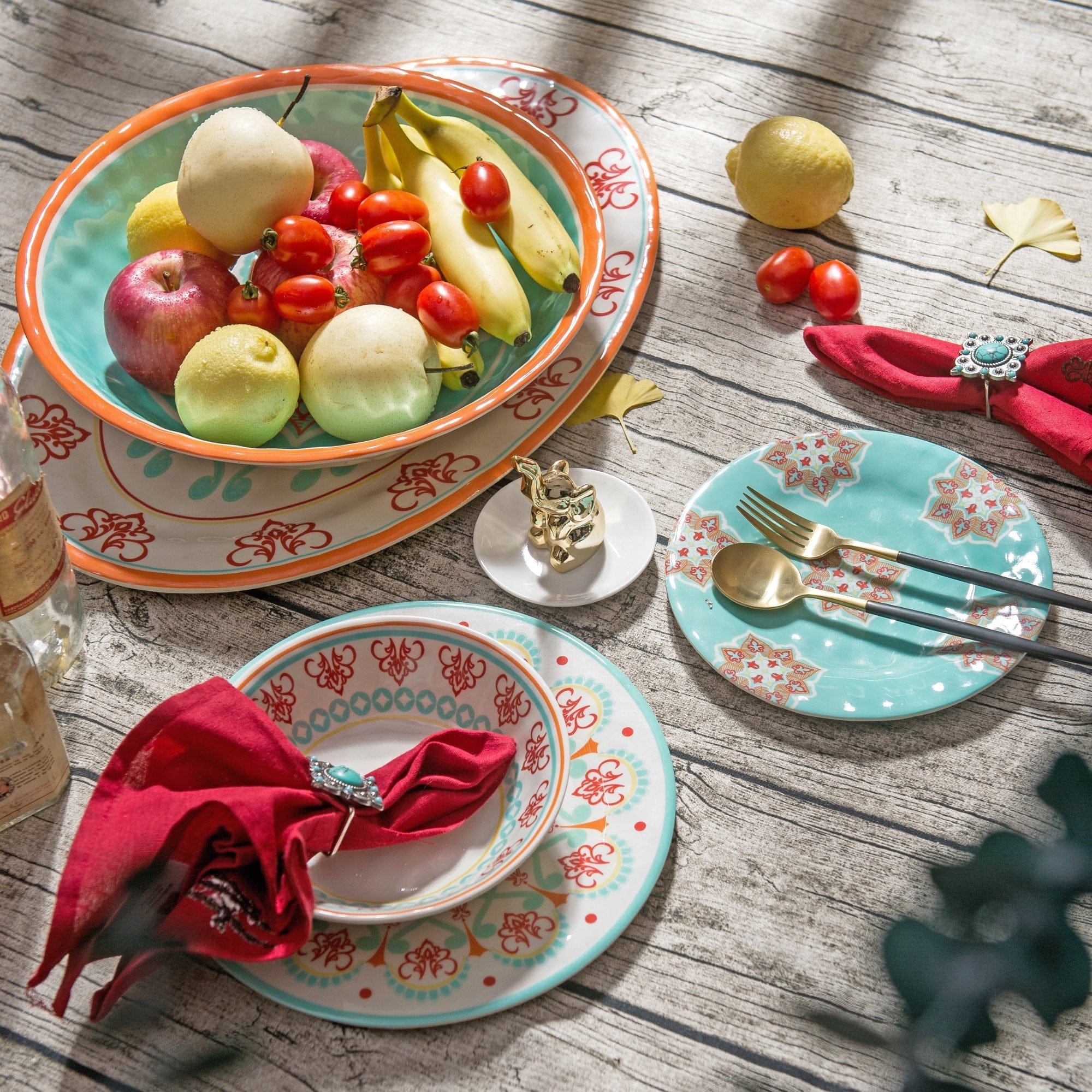 Western Style Melamine Serving Bowl - Durable & Lightweight for Picnics, BBQs, and Everyday Dining