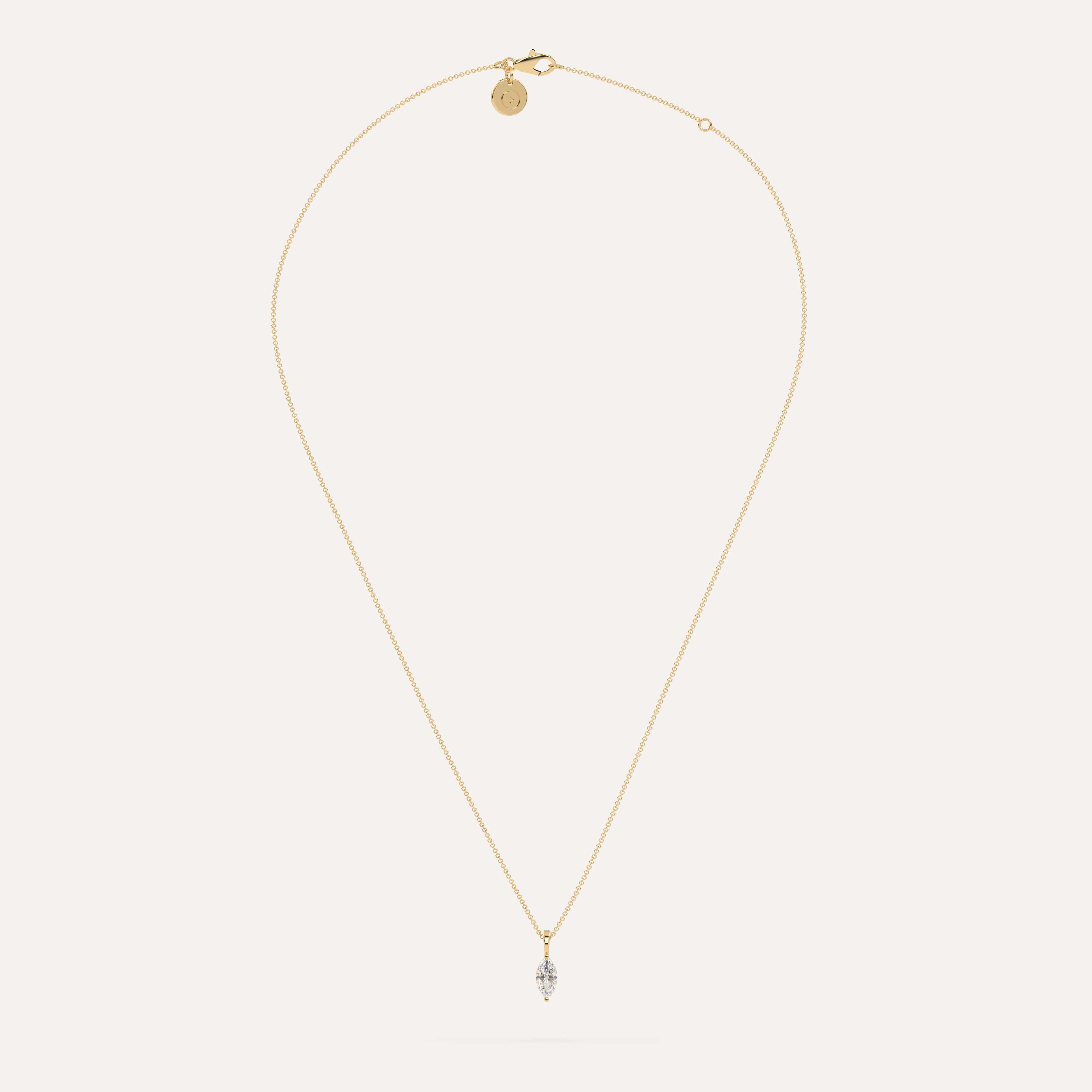 1/2 Carat Marquise Diamond Pendant Necklace - 14K White Gold Solitaire Pendant for Women - Perfect for Valentine's Day, Anniversary & Special Occasion Gifts