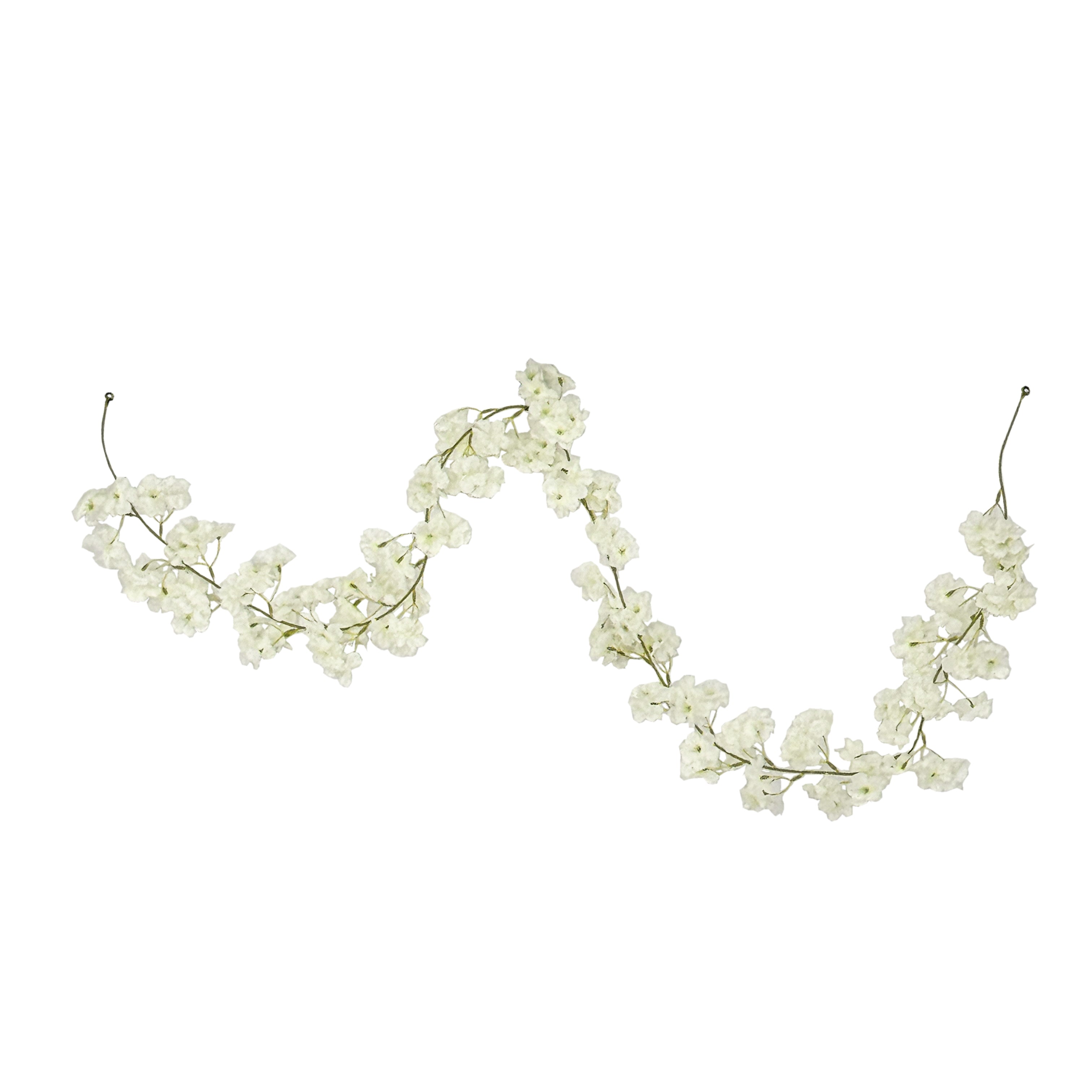 Premium Artificial Cherry Blossom Garland - 180cm White Floral Vine for Home Decor, Wedding, Party & Spring Decoration