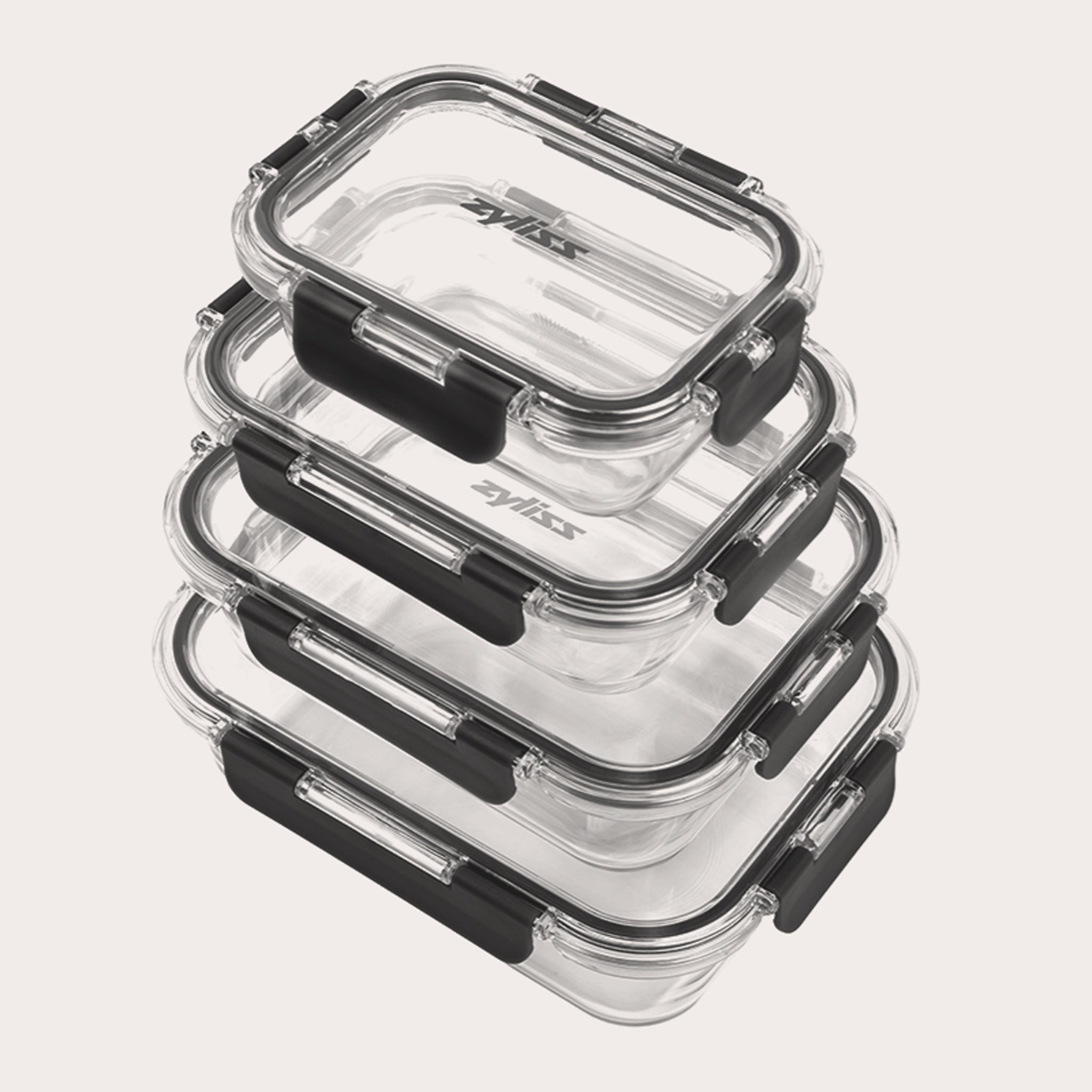 4-Piece Glass Food Storage Container Set with Airtight Lids - Perfect for Meal Prep, Leftovers & Pantry Organization