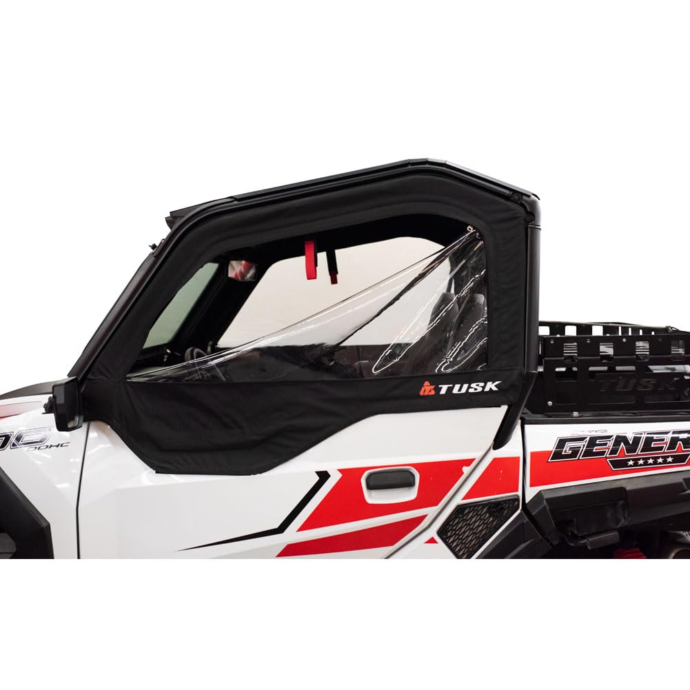 Premium TUSK Soft Upper Doors for Polaris GENERAL 1000 EPS (2022-2024) - Durable UTV Steel Frame with Clear Windows for Off-Road Protection & Adventure Riding