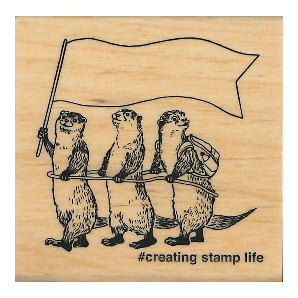 Asian Small-Clawed Otter Rubber Stamp - Handmade Wooden Stamp for Scrapbooking, Card Making & DIY Crafts - Perfect for Journals, Invitations & Art Projects