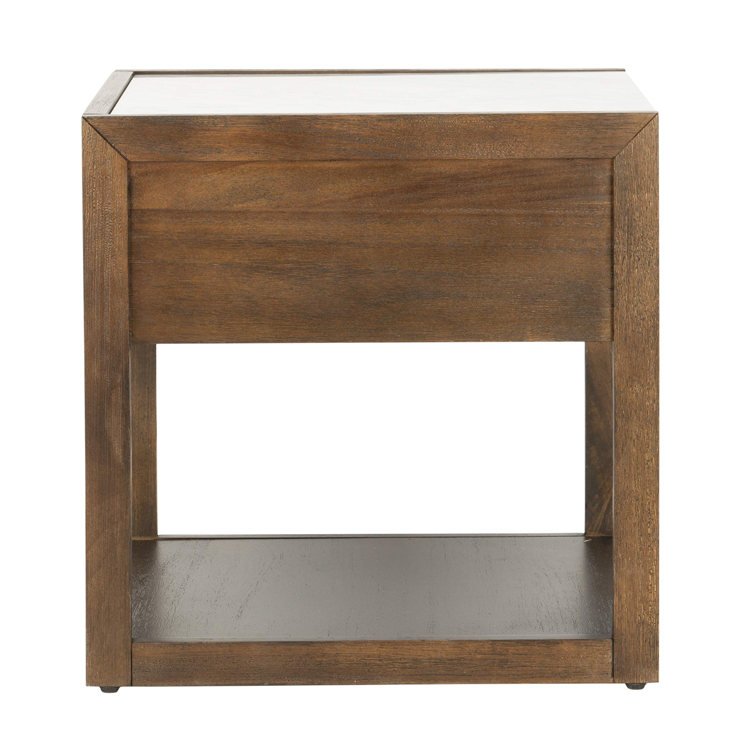 Safavieh Couture Adeline Dark Chocolate 1-Drawer Nightstand - Bedroom Storage Furniture for Small Spaces, Modern Bedside Table with Drawer for Home Decor