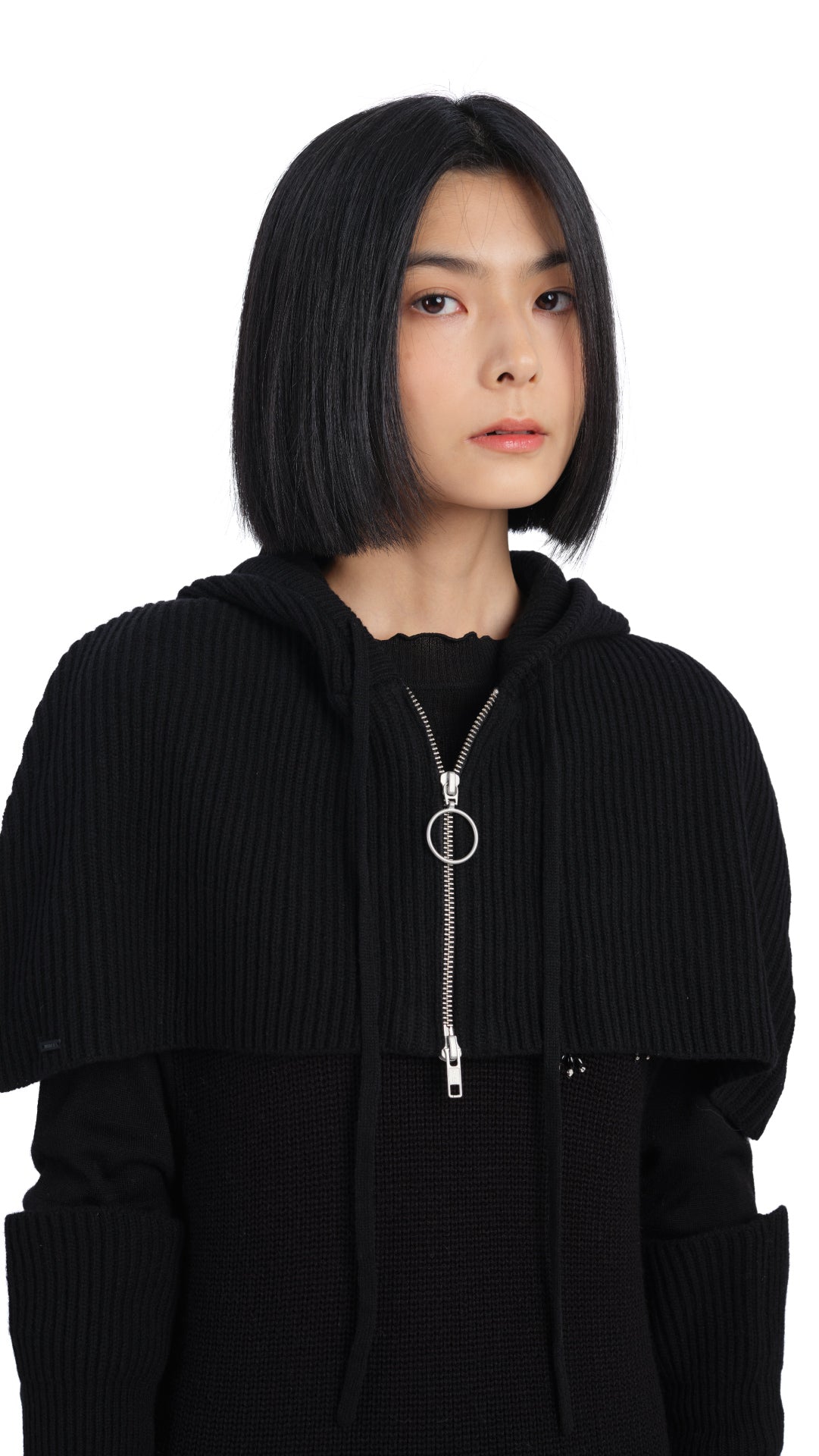 Cropped Hoodie Cape with Arm Warmers - Stylish & Cozy Women's Outerwear for Fall & Winter - Perfect for Layering, Outdoor Activities & Casual Wear