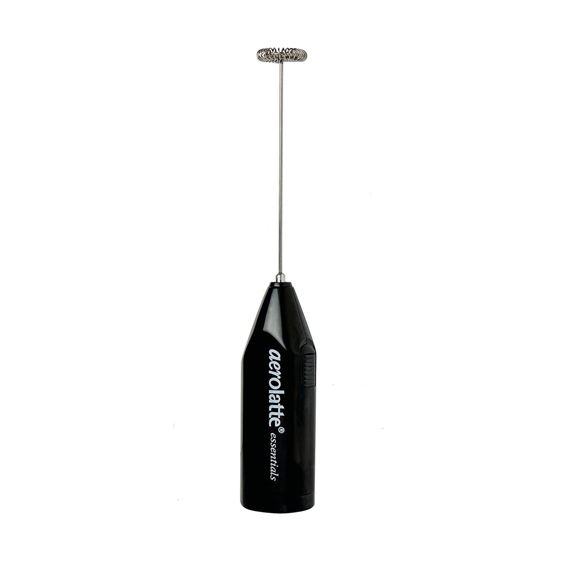 Aerolatte Essentials Steam-Free Milk Frother - Black | Handheld Electric Milk Frother for Coffee, Latte, Cappuccino & Hot Chocolate | Perfect for Home, Office & Travel Use