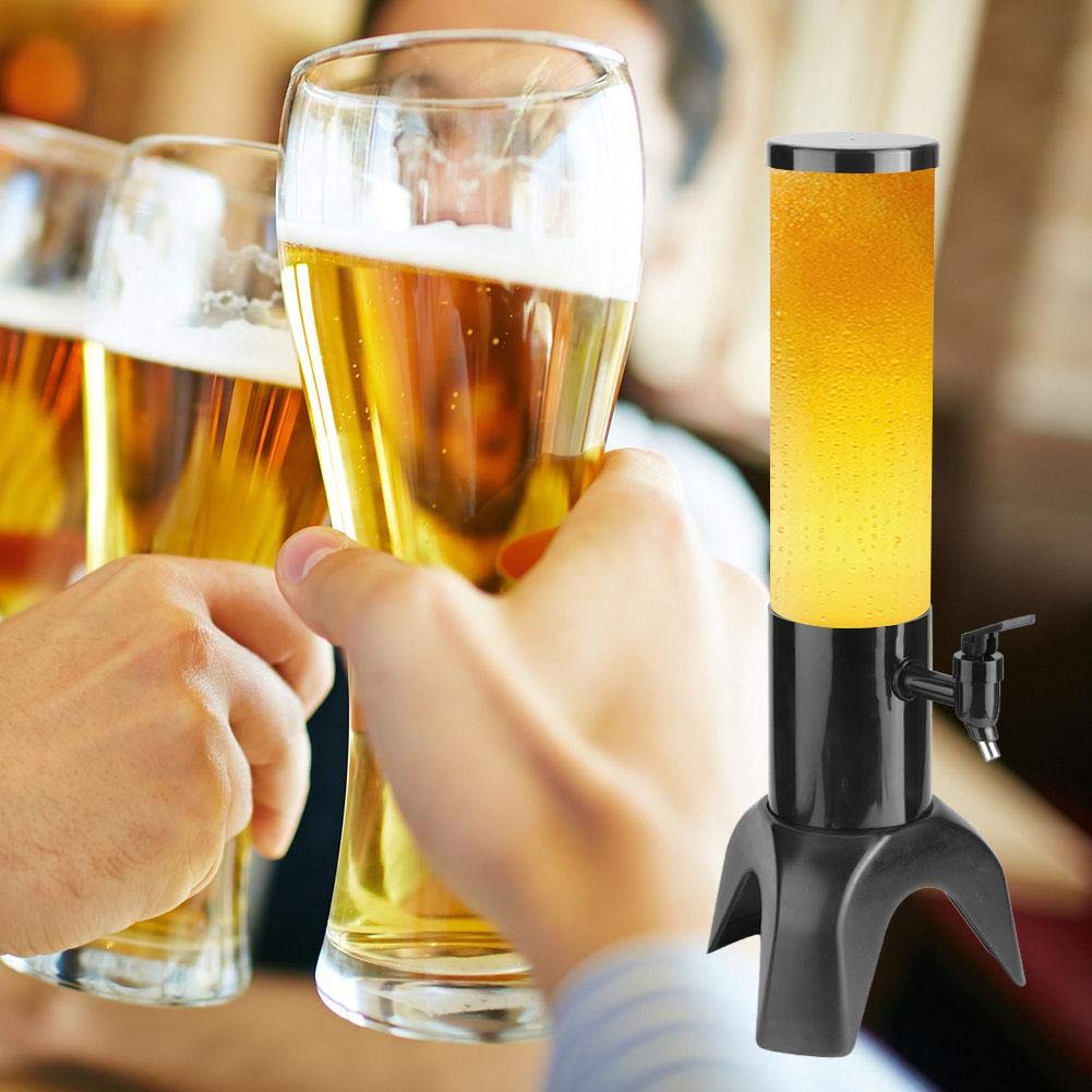 Premium Beer Dispenser Tower - Clear Glass Beverage Dispenser for Bar, Party & Kitchen | Perfect for Home Brewing, Outdoor BBQs & Entertaining Guests