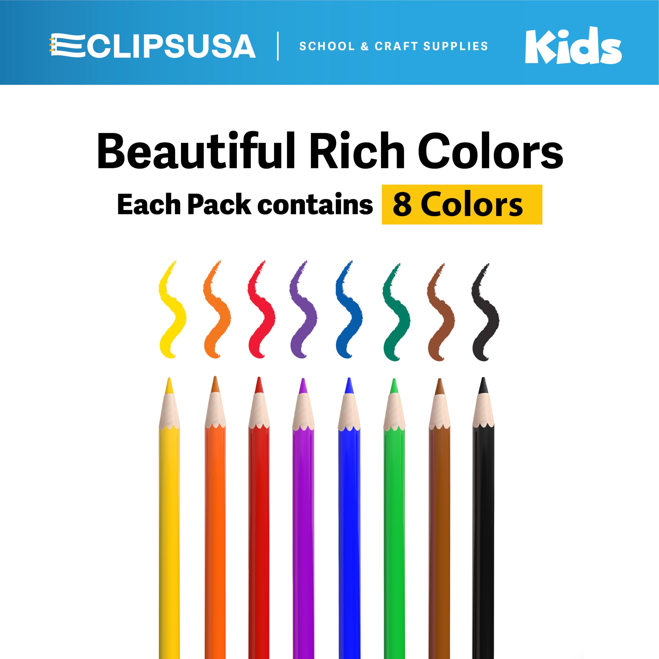 Vibrant Colored Pencils Set - 8 Premium Artist Pencils for Kids & Adults - Perfect for Sketching, Drawing, Coloring Books & DIY Art Projects (1 Box)