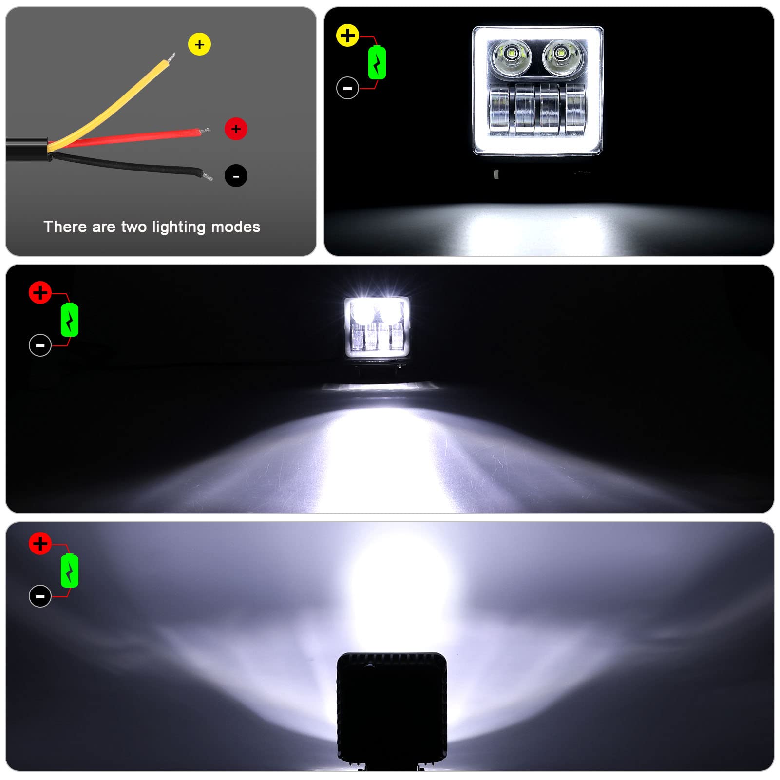 Kawell 50W LED Fog Lights - Waterproof IP67 Floodlight Spotlight Work Light Pods for Motorcycle, ATV, UTV, 4X4, Truck, Tractor & Boat - Perfect for Off-Road Driving, Night Work & Outdoor Adventures