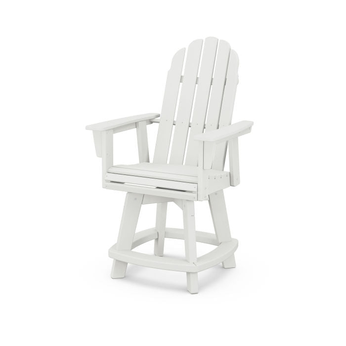 POLYWOOD Vineyard Curveback Adirondack Swivel Counter Chair - Outdoor Bar Stool for Patio, Deck, Poolside & Garden - Weather-Resistant Recycled Plastic Furniture