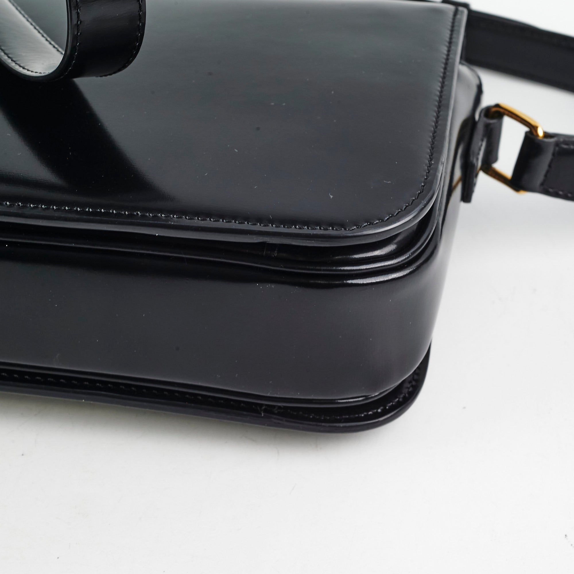 Celine Triomphe Medium Black Leather Shoulder Bag - Luxury Designer Handbag for Women | Perfect for Work, Travel & Evening Events