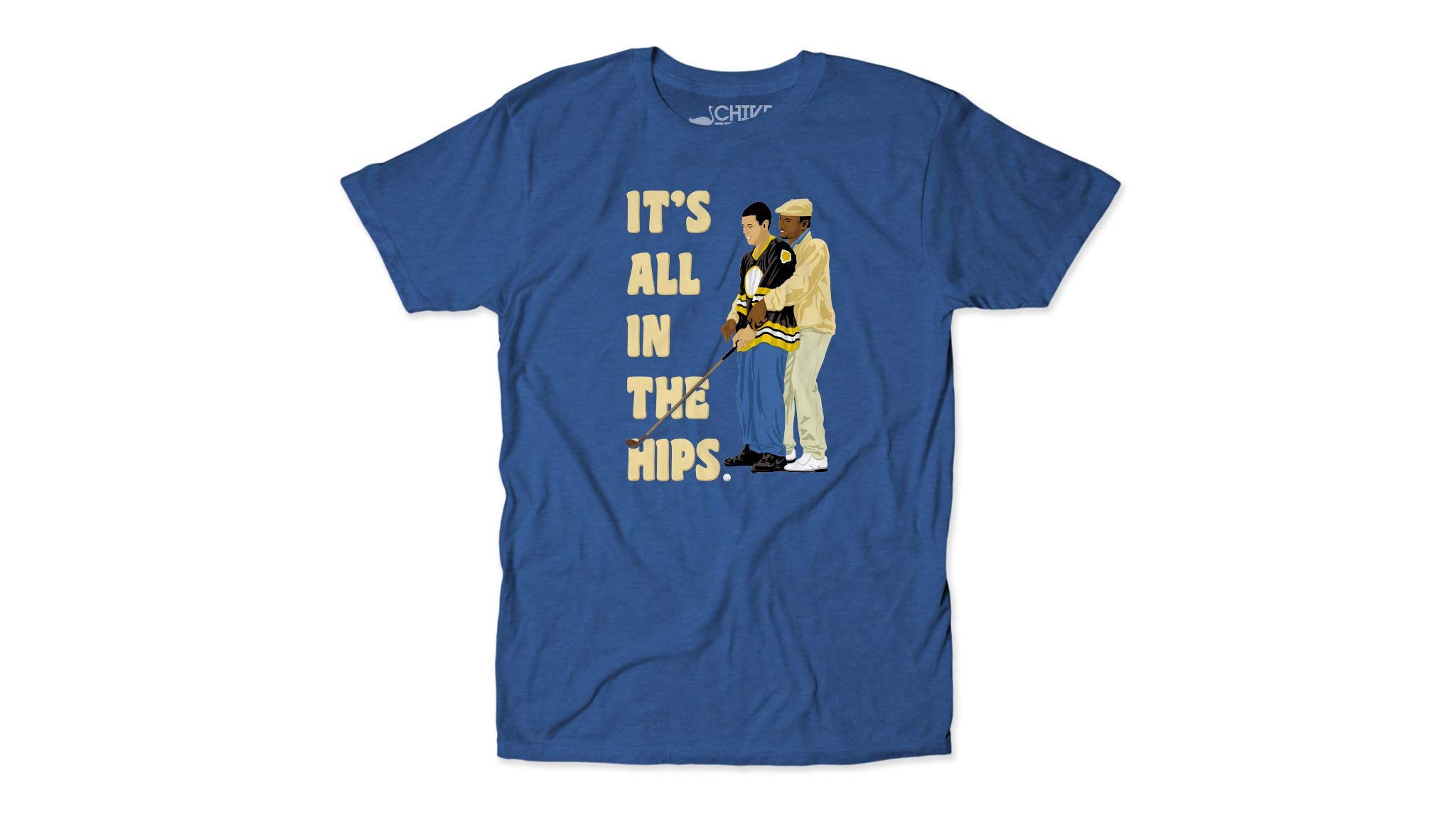 Happy Gilmore 90s Movie Golf Tee - Funny It's All in The Hips T-Shirt - Vintage Golf Movie Fan Gift for Men & Women - Perfect for Golf Outings & 90s Nostalgia