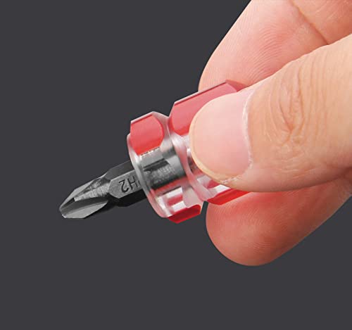 Precision Screwdriver Set for Sewing Machines - Mini Pocket Ultra Short Screwdriver Kit with 2 Flat Head & 2 Phillips (4-Piece) - Red & Green - Perfect for Electronics, Watches, Glasses & Small DIY Repairs