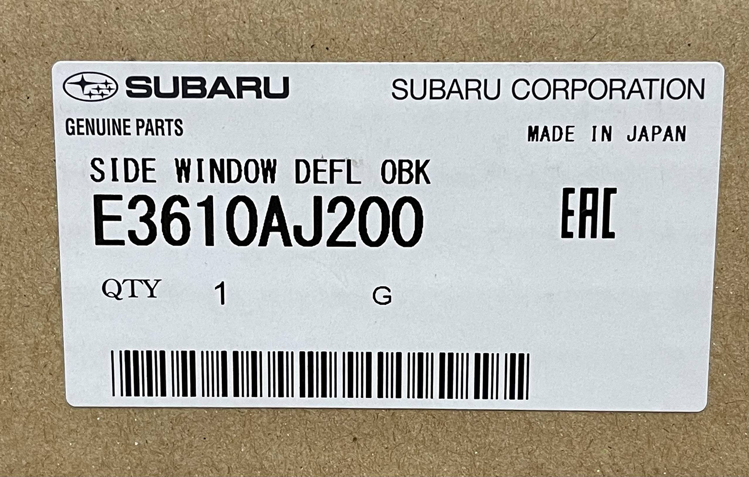 Genuine Subaru E3610AJ200 Window Deflector - Side Window Rain Guards for Outback, Forester, Crosstrek | Reduce Noise & Weather Protection for Driving Comfort