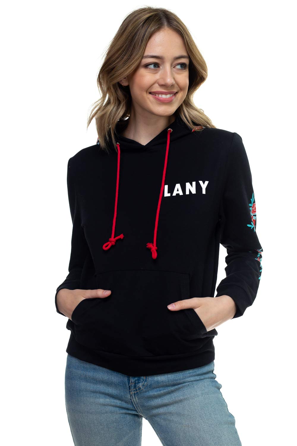 LANY Official Rose Vines Long Sleeve Cotton Hoodie with Kangaroo Pocket - Soft Unisex Pullover Sweatshirt for Concerts, Streetwear & Casual Outfits