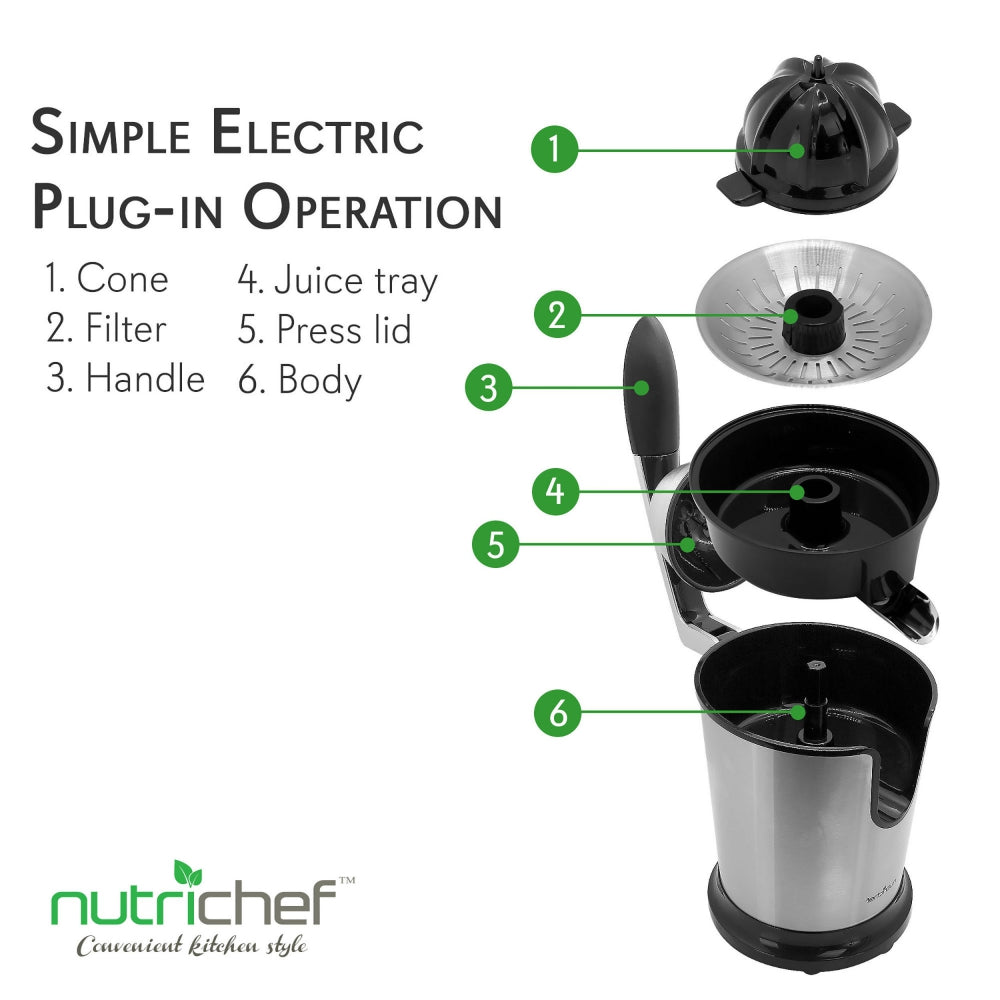 Electric Citrus Juicer for Fresh Orange Lemon Juice - Fast & Easy Squeezing - Perfect for Breakfast, Cocktails & Healthy Drinks