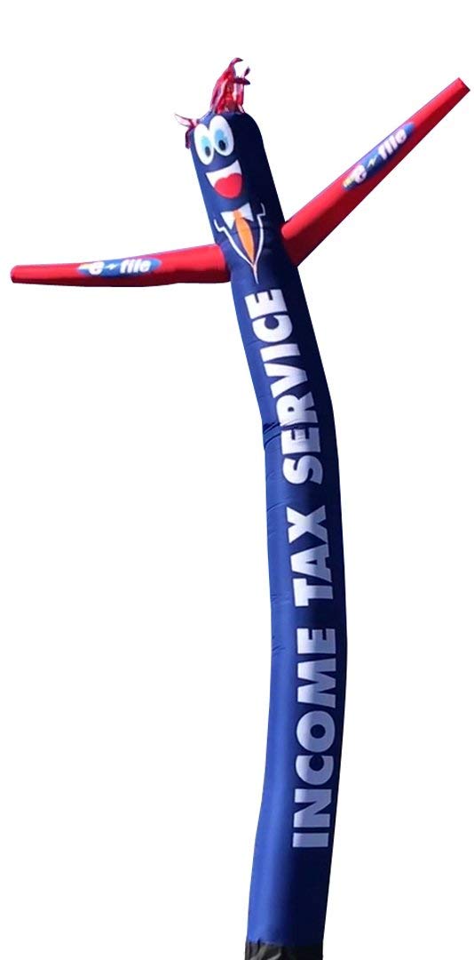 Blue Inflatable Tube Man - 18ft Tall Air Powered Waving Puppet with Blower Motor | Tax Season Advertising & Business Promotion | Perfect for Car Dealerships, Grand Openings & Outdoor Events