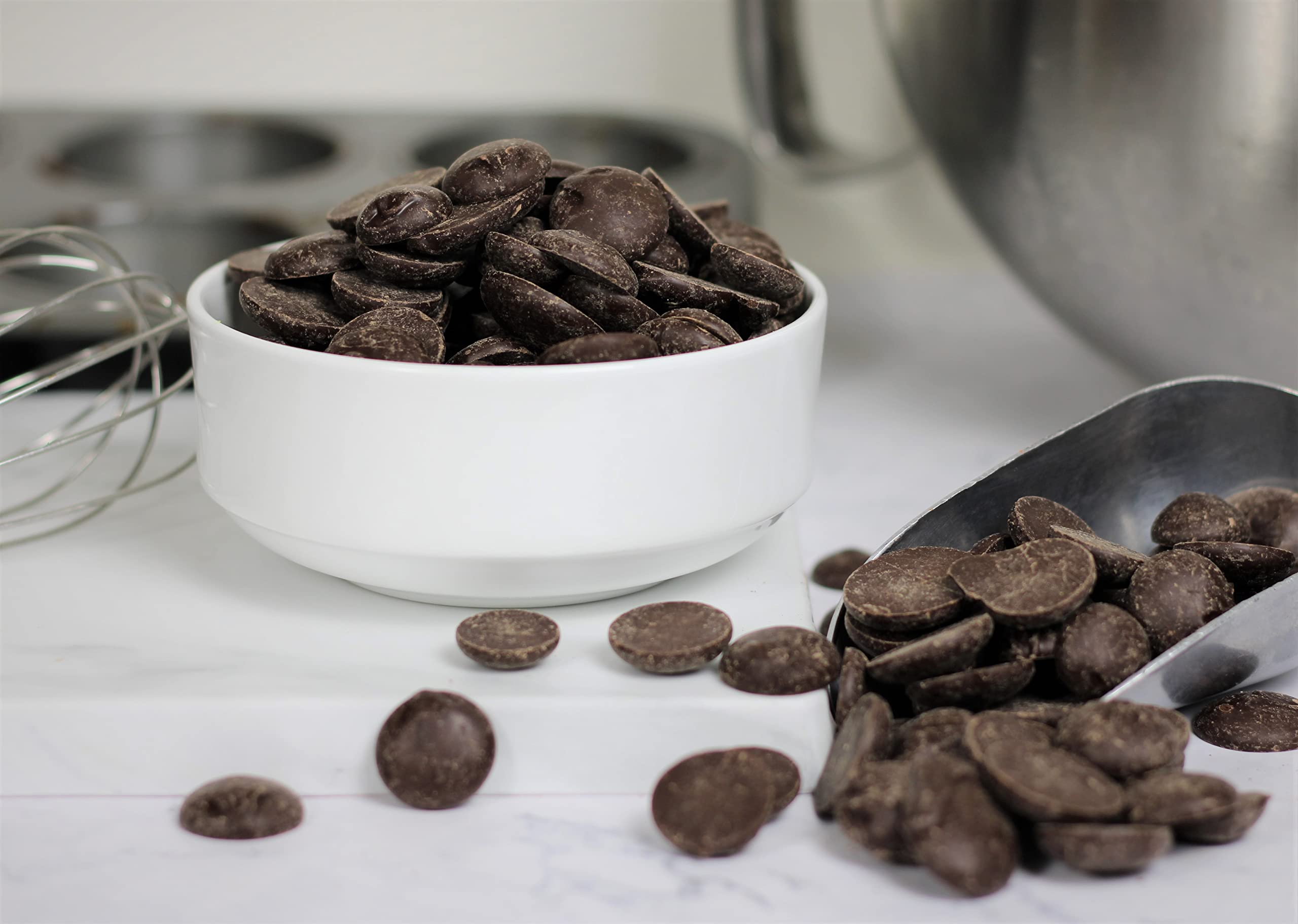 Sugar Free Dark Chocolate Discs for Baking - 10 Lbs Bulk Vegan Kosher Chocolate Melting Wafers | Perfect for Baking, Candy Making, Cake Decorating & Healthy Snacks | Dairy-Free, Gluten-Free Chocolate for Home Bakers & Professional Chefs
