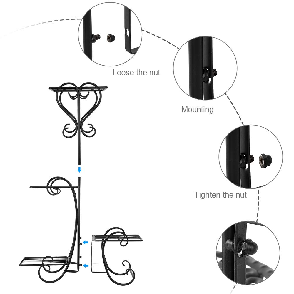 4-Tier Metal Plant Stand for Indoor & Outdoor Use - 19.6