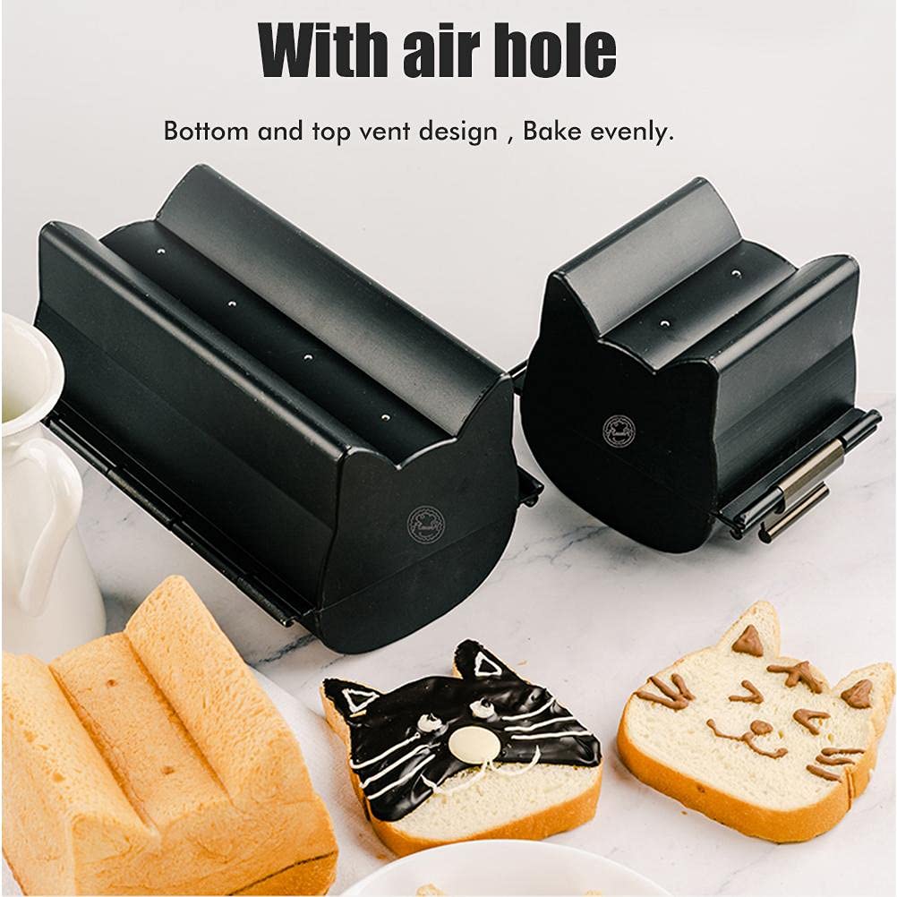 Non-Stick Cat Shaped Bread Loaf Pan - Baking Mold for DIY Cakes, Biscuits & Toast - Perfect for Homemade Bread, Party Treats & Gift Baking (Black)