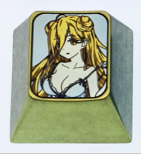 Hoshimiya Mukuro 1U Titanium Alloy Custom Keycaps - Personalized Metal Keycaps for Mechanical Keyboards - Perfect for Gaming, Typing & Keyboard Decoration