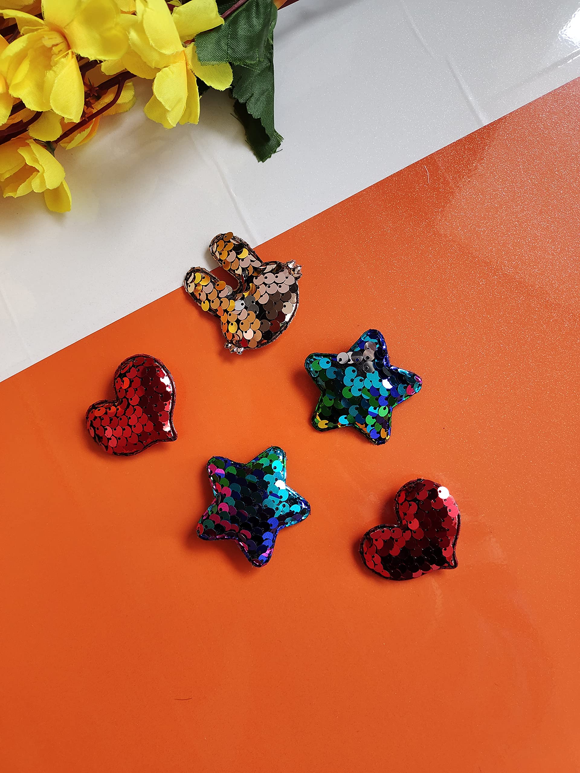 ANNACREATIONS 12-Piece Sparkling Sequins Hair Clips Set - Stylish Hair Accessories for Kids & Girls - Perfect for School, Parties & Daily Wear