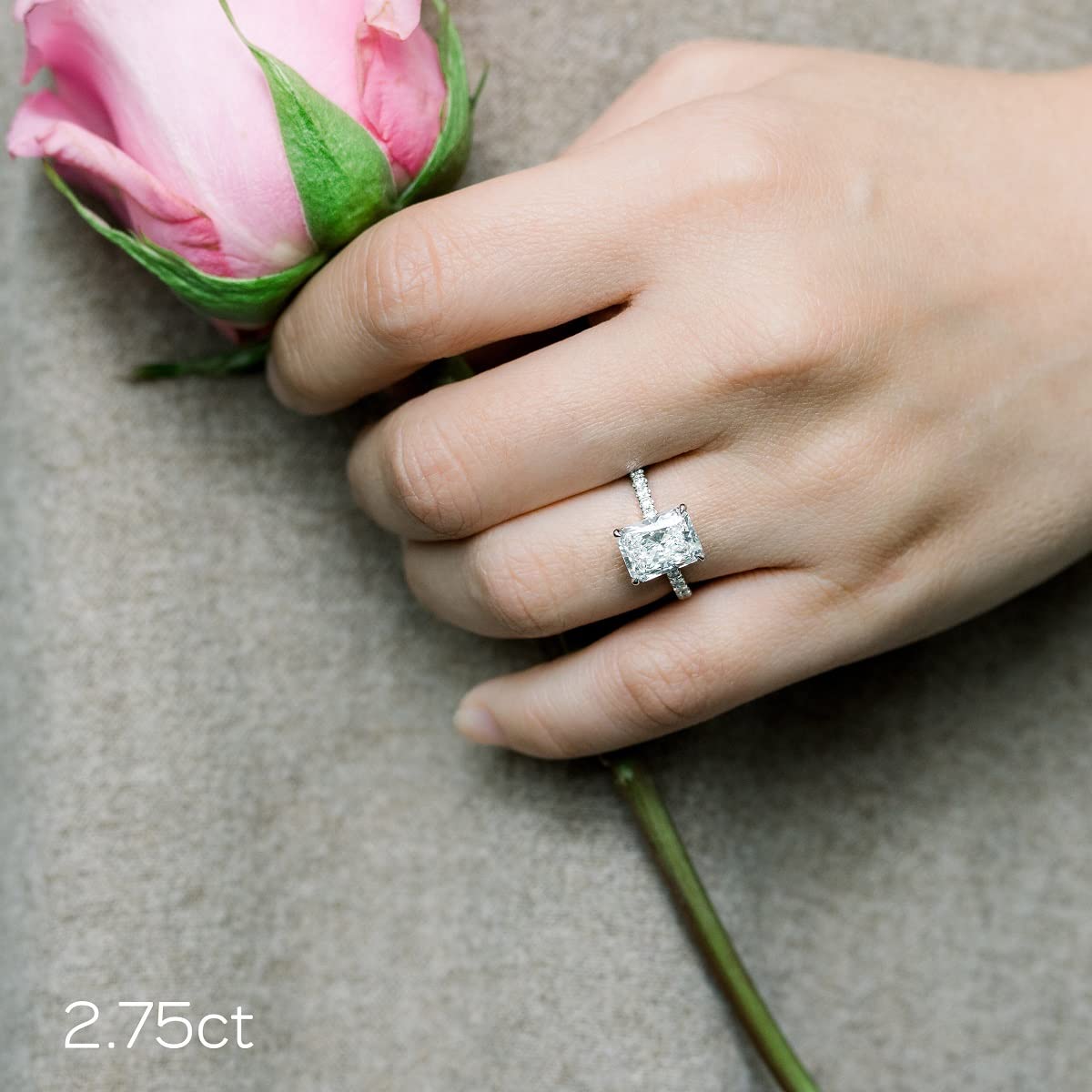 3.25 Carat Radiant Cut Diamond Engagement Ring for Women - 14K White Gold Wedding Promise Ring - Perfect for Proposals, Anniversaries & Special Occasions