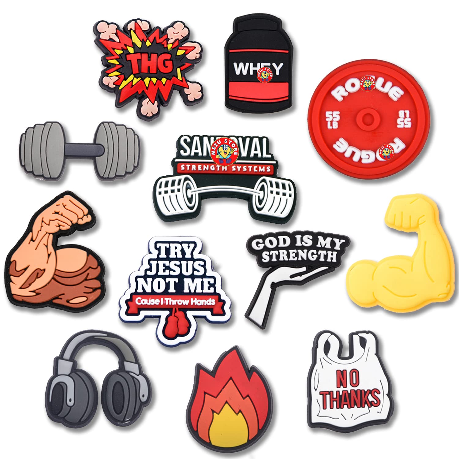 12 Pcs Croc Charms for Shoes - Chef & Fitness Themed Jibbitz - Perfect for Cooking Enthusiasts & Gym Lovers - Decorate Your Crocs for Kitchen & Workout Style