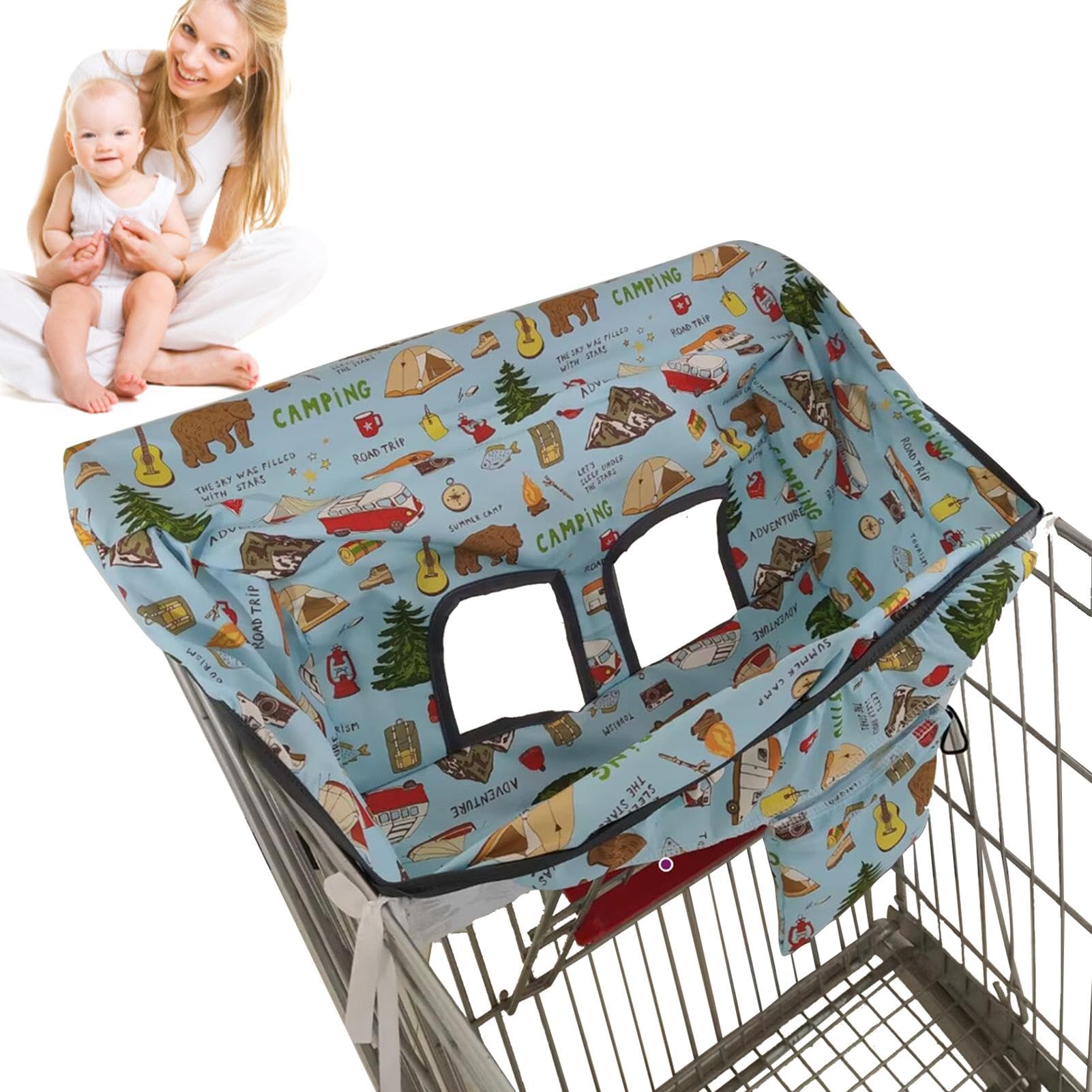 **Baby Shopping Cart Cover with Cute Prints - Secure & Easy to Clean Toddler Shopping Cart Seat for Boys & Girls - Perfect for Grocery Stores & Shopping Trips**
