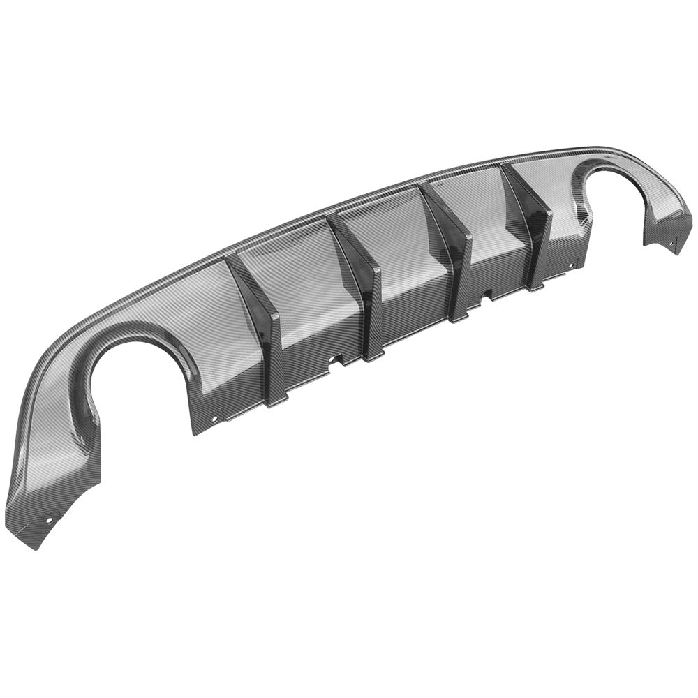 IKON MOTORSPORTS Rear Diffuser for 2015-2023 Dodge Charger SRT | V3 Style Carbon Fiber Print Bumper Lip Splitter Spoiler Lower Valance | Enhances Aerodynamics & Sporty Look | Perfect for Racing, Car Shows & Street Performance