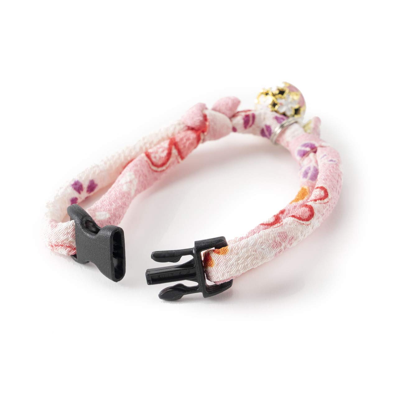 Premium Japanese Chirimen Sakura Cat Collar - Soft Pink Silk Pet Collar with Adjustable Buckle | Perfect for Special Occasions, Photo Shoots & Everyday Wear