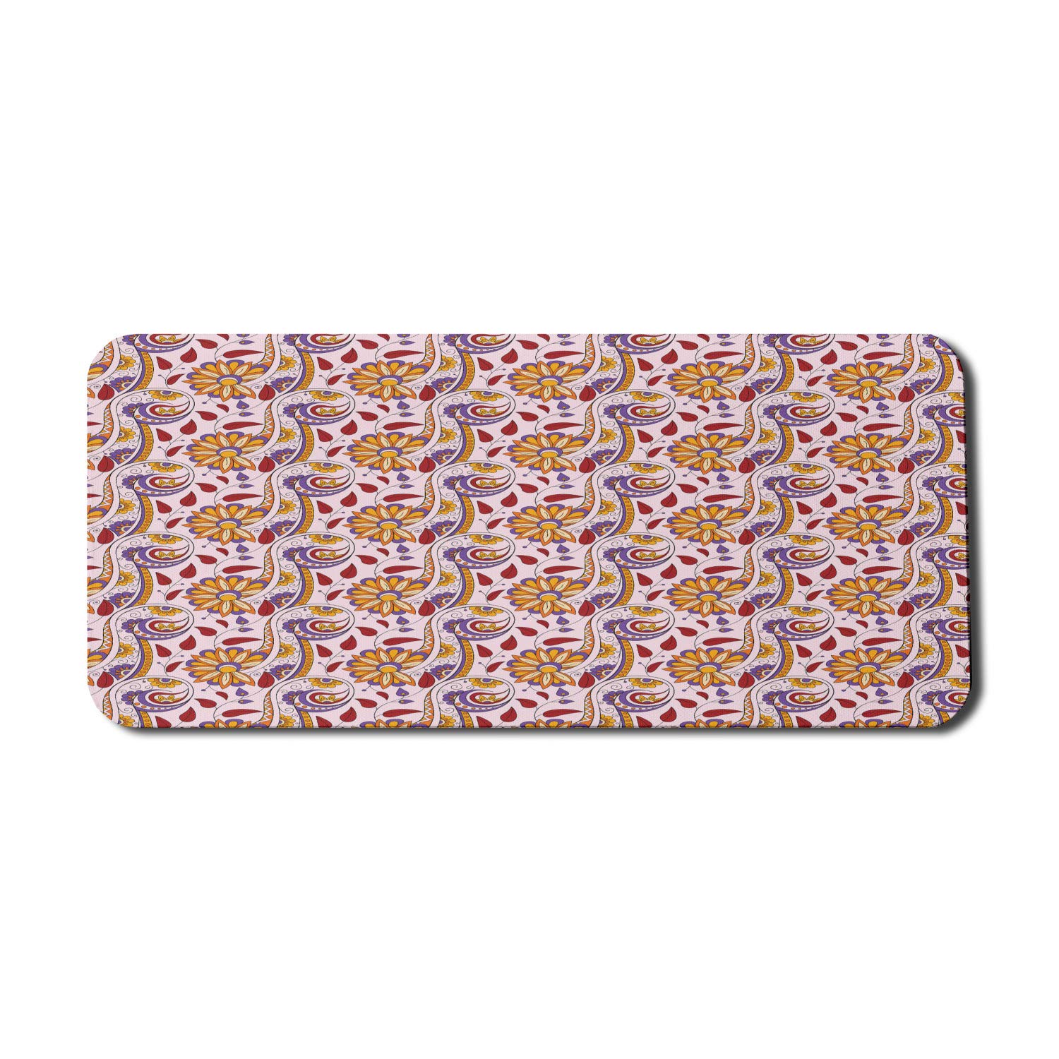 Ambesonne Ethnic Computer Mouse Pad - Persian Paisley & Leaf Design, Non-Slip Rubber Base, Extra Large 35