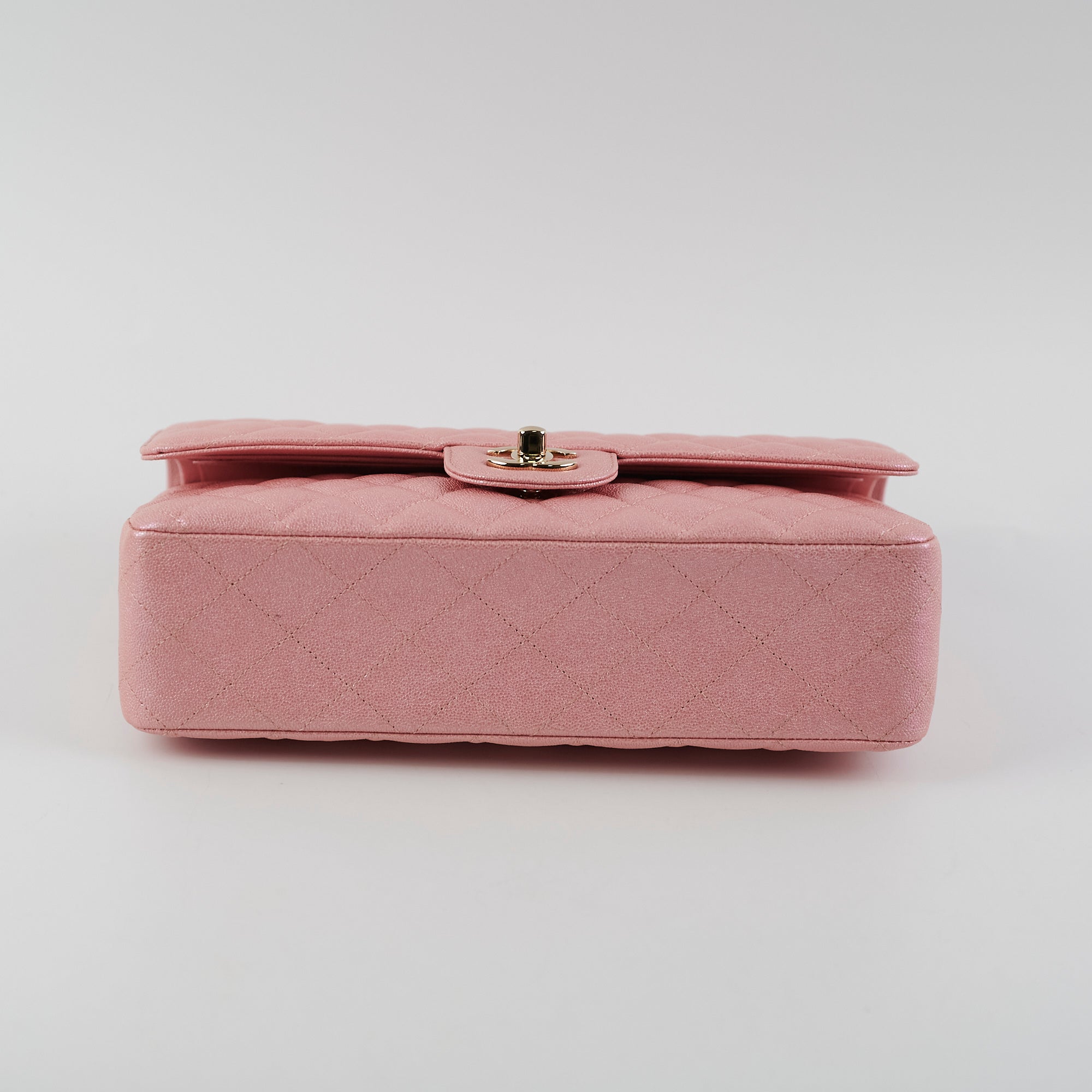 Chanel Medium/Large Caviar Double Classic Flap Bag in Iridescent Pink | Luxury Designer Handbag for Women | Perfect for Parties, Weddings & Special Occasions