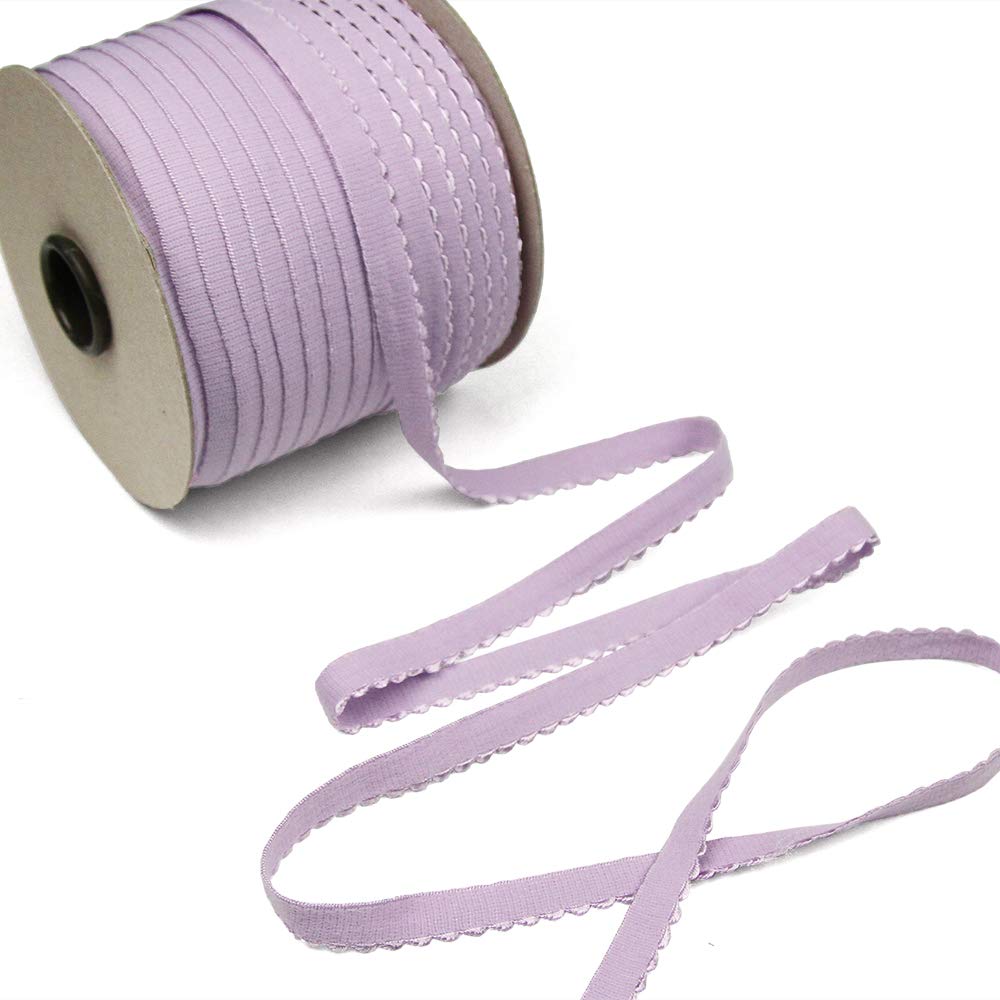 LYRA 11 Picot-Edge Plush Lingerie Elastic Trim - 5 Yards Lavender Stretch Lace - Italian-Made for DIY Bras, Underwear & Lingerie Crafting
