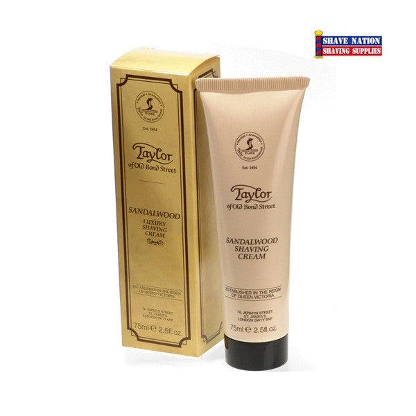 Taylor of Old Bond Street Sandalwood Shaving Cream for Men - Premium Luxury Shave Soap with Natural Ingredients - Perfect for Wet Shaving & Sensitive Skin Care Routine