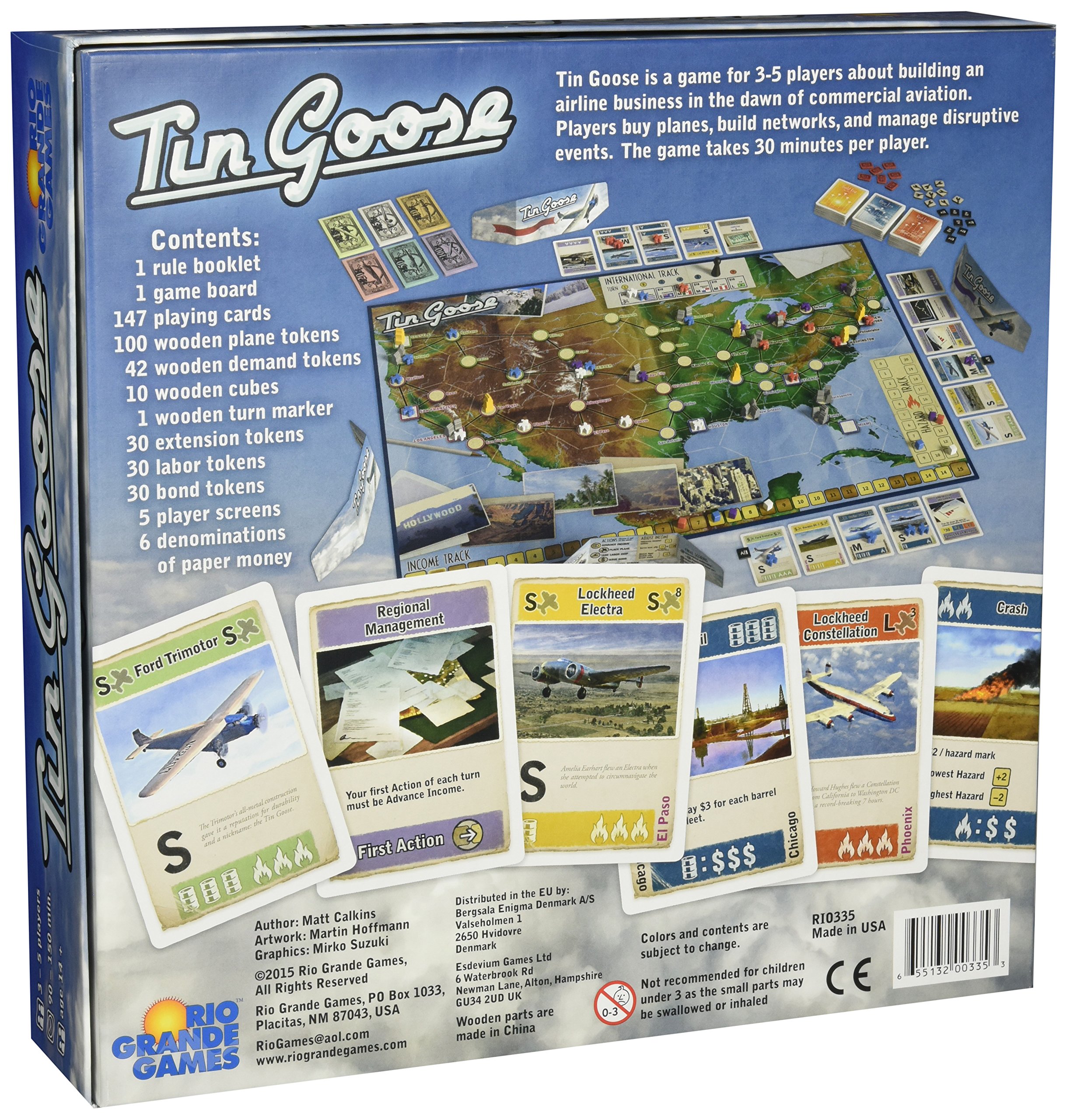Tin Goose Board Game by Rio Grande Games - Strategic Airline Management Game for Family Game Night & Group Gatherings