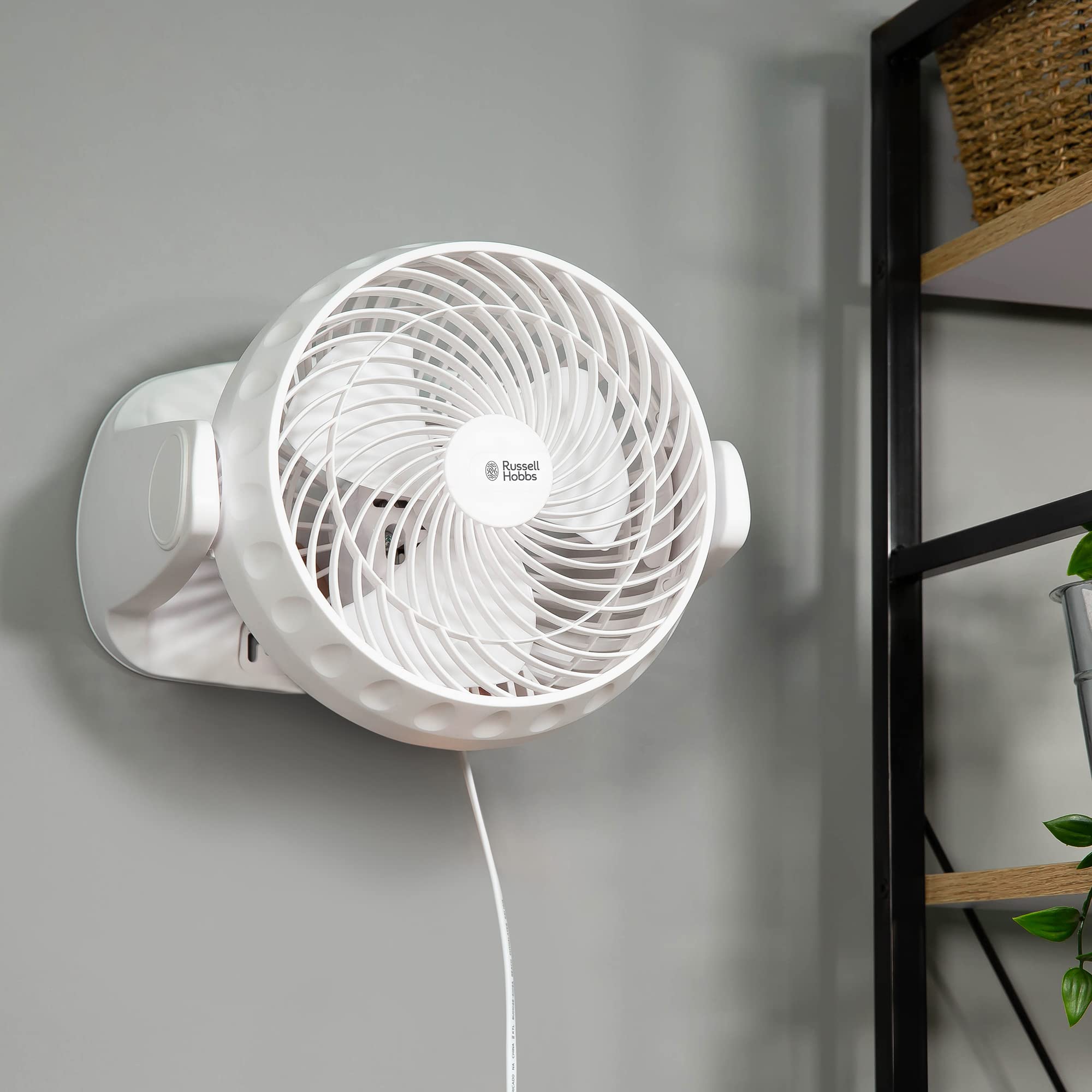 Russell Hobbs 8 Inch High Velocity Desk Fan - 900W Powerful Cooling Fan with 2 Speed Settings & Adjustable Tilt, Freestanding or Wall Mounted for Bedroom, Office, Home & Dorm Use - RHVDF0831