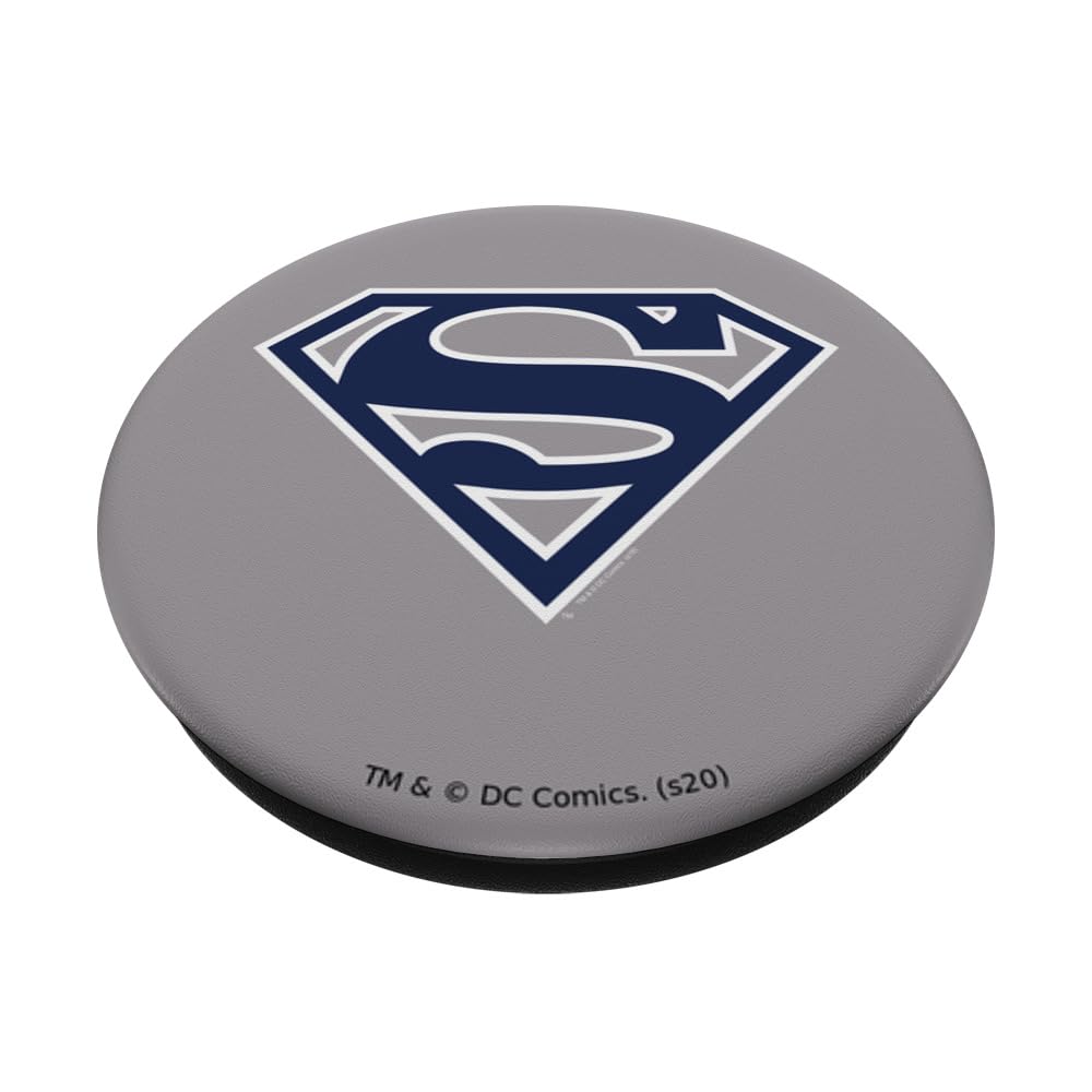 Superman Navy & White Classic Shield PopSockets Standard PopGrip - Phone Grip & Stand for Smartphones - Perfect for Fans, Daily Use & Gift Giving