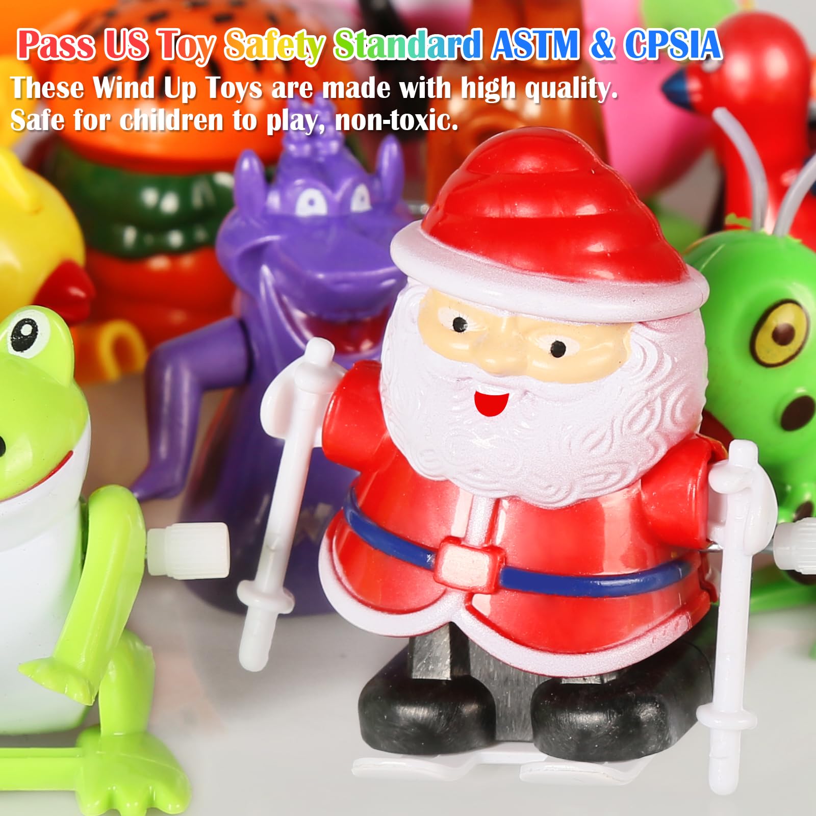 32 PCS Assorted Wind-up Toys for Kids - Bulk Windup Animals Walking, Jumping, Swimming & Flipping Clockwork Toys - Perfect for Classroom Party Favors, Easter Egg Fillers & Birthday Gifts - Fun Educational Toys for Toddlers & Preschoolers