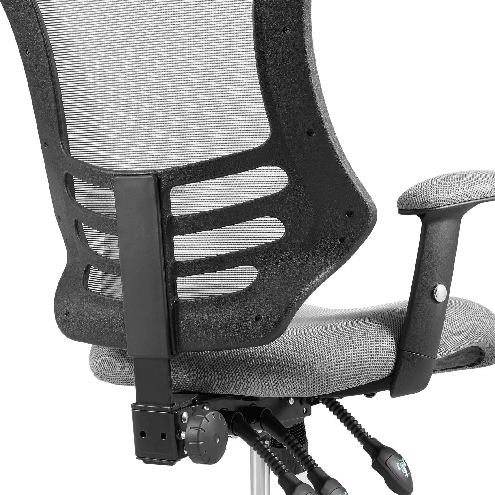 Modway Calibrate Ergonomic Mesh Office Chair with Adjustable Height & Lumbar Support - Gray Computer Desk Chair for Home & Office Workspaces