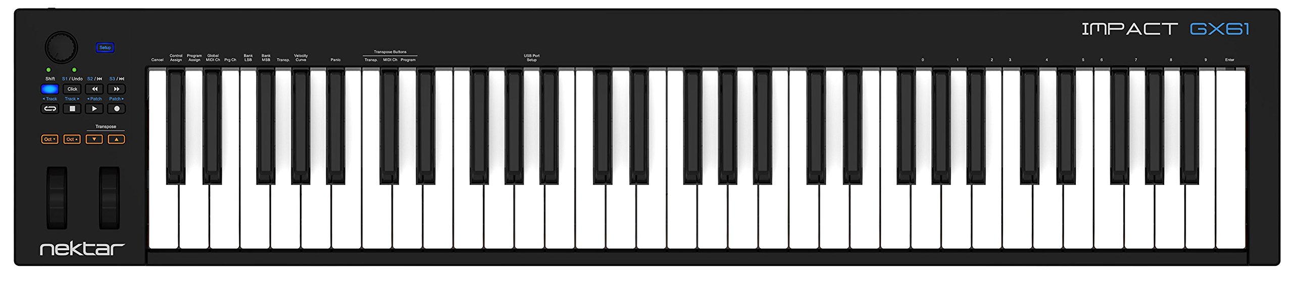 Nektar GX61 MIDI Keyboard Controller with RockJam Xfinity Adjustable Keyboard Stand - Perfect for Home Studio, Music Production & Live Performances