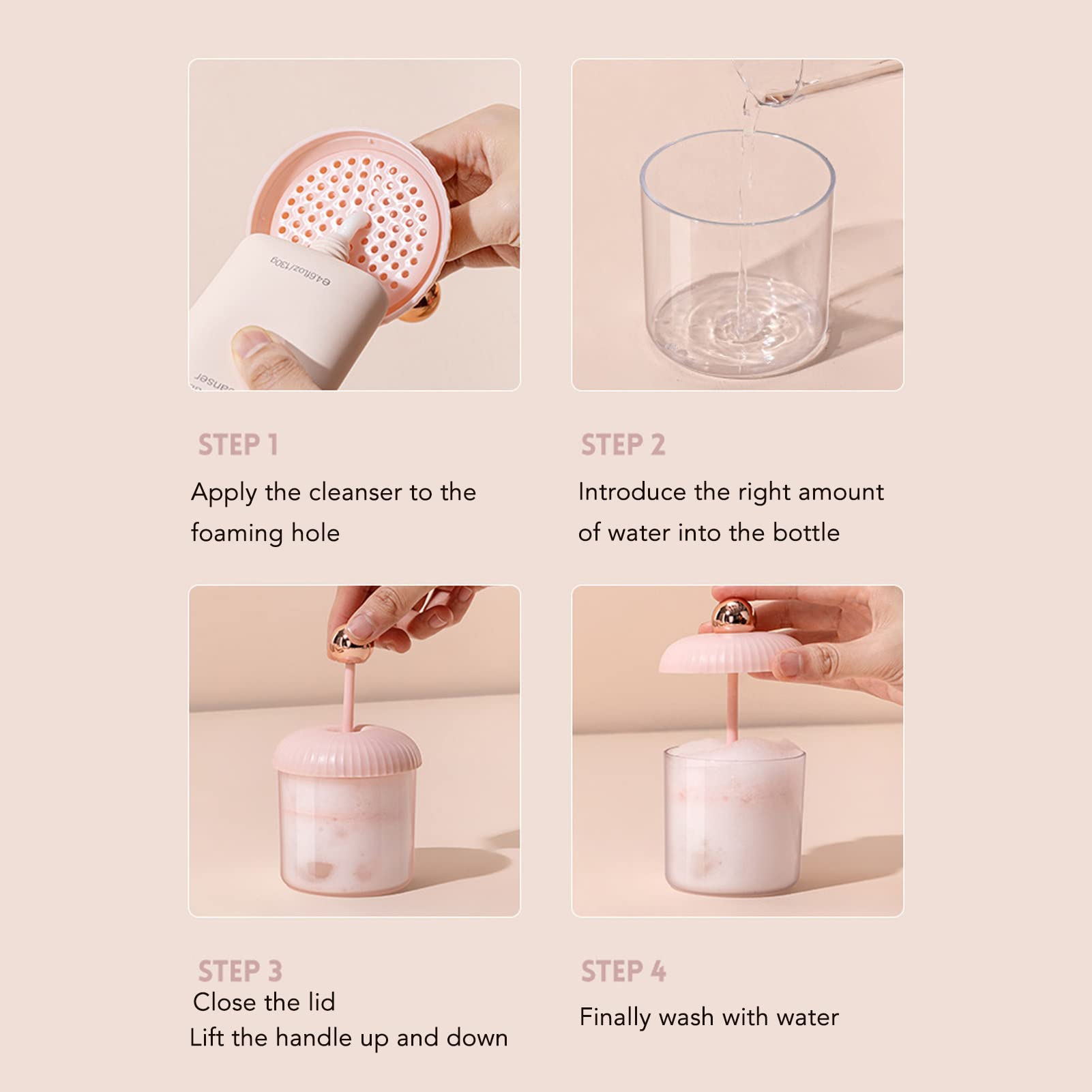 Portable Facial Cleanser Foam Cup - Rapid Foaming Bubble Maker with Transparent Porous Design | Effortless Deep Cleansing for Travel & Daily Skincare Routine