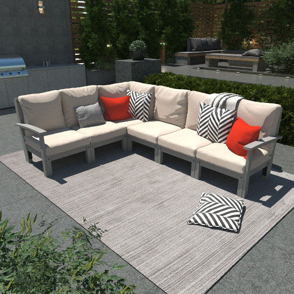 Custom 6-Piece Deep Seating Sectional Sofa Set - Modern L-Shaped Couch with Ottoman for Living Room, Family Room & Patio