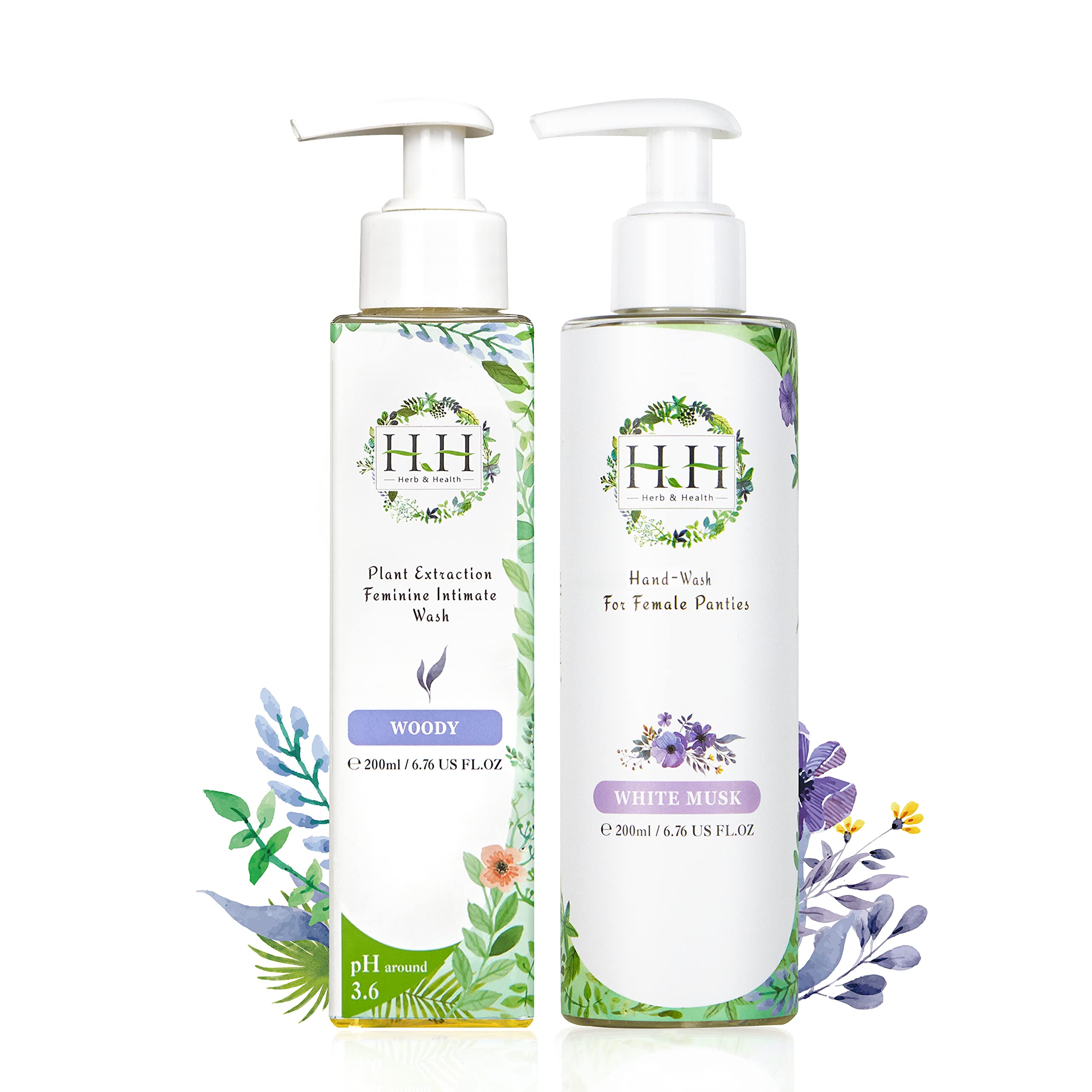 HH Herb&Health Feminine Wash & Panty Stain Remover - Natural Essential Oil Scented Vaginal Cleanser for Women | Gentle Vulva Care & Laundry Detergent | Daily Use for Lingerie, Underwear & Blood Stain Removal | Intimate Hygiene & Feminine Care Solution