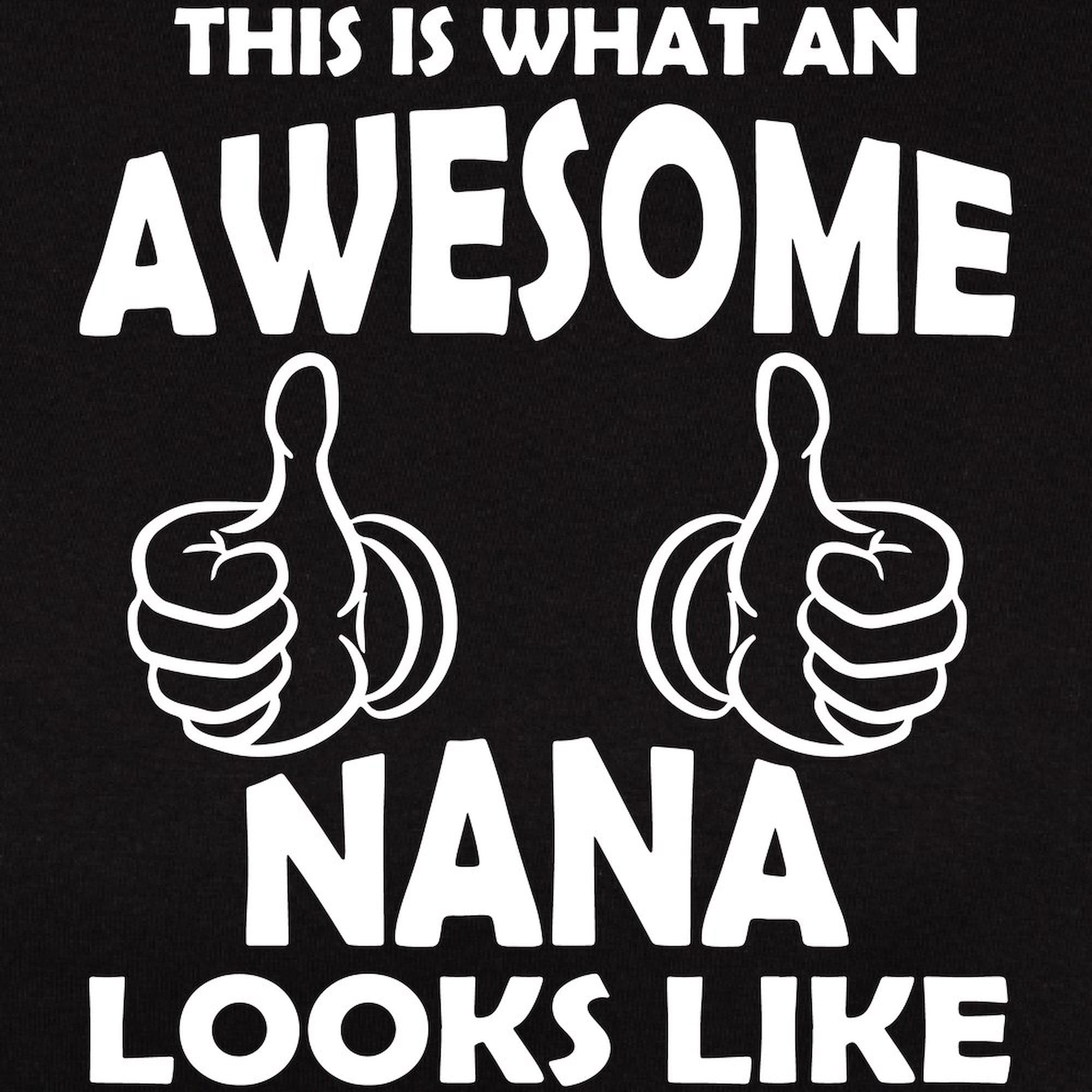 Awesome Nana Looks Like T-Shirt - Women's Cotton Dark Tee for Casual Wear, Family Gatherings & Gift Giving
