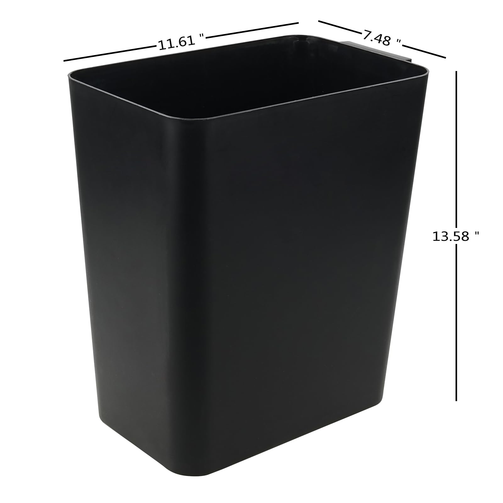 Qskely 3-Pack 4.5 Gallon Plastic Trash Cans with Lid, Small Office Wastebasket for Desk, Kitchen, Bathroom - Durable & Space-Saving Black Garbage Bins for Home & Office Use
